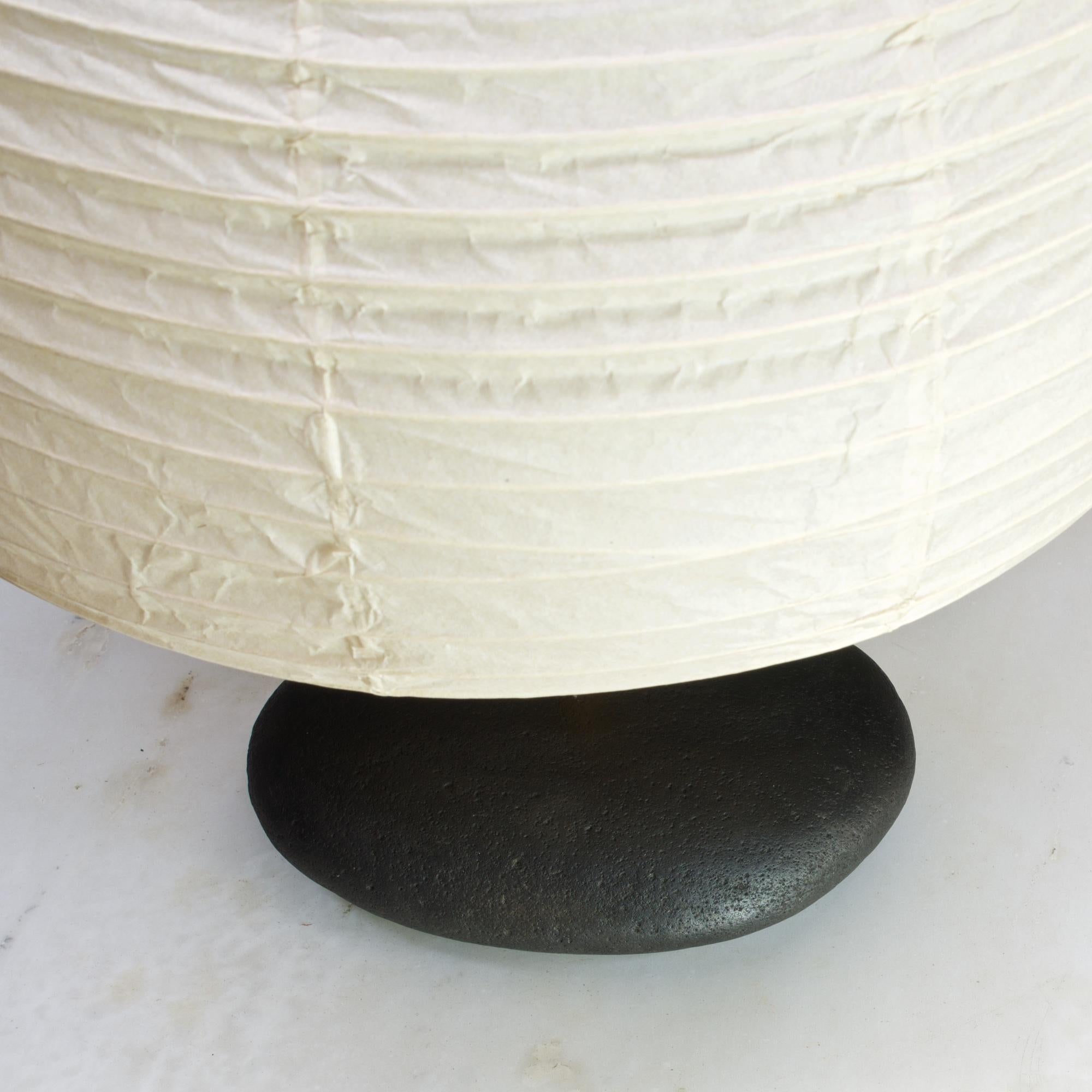 Polished Modern50 River Stone Bamboo Lamp Lantern Assemblage Cabinmodern Japan Chalet