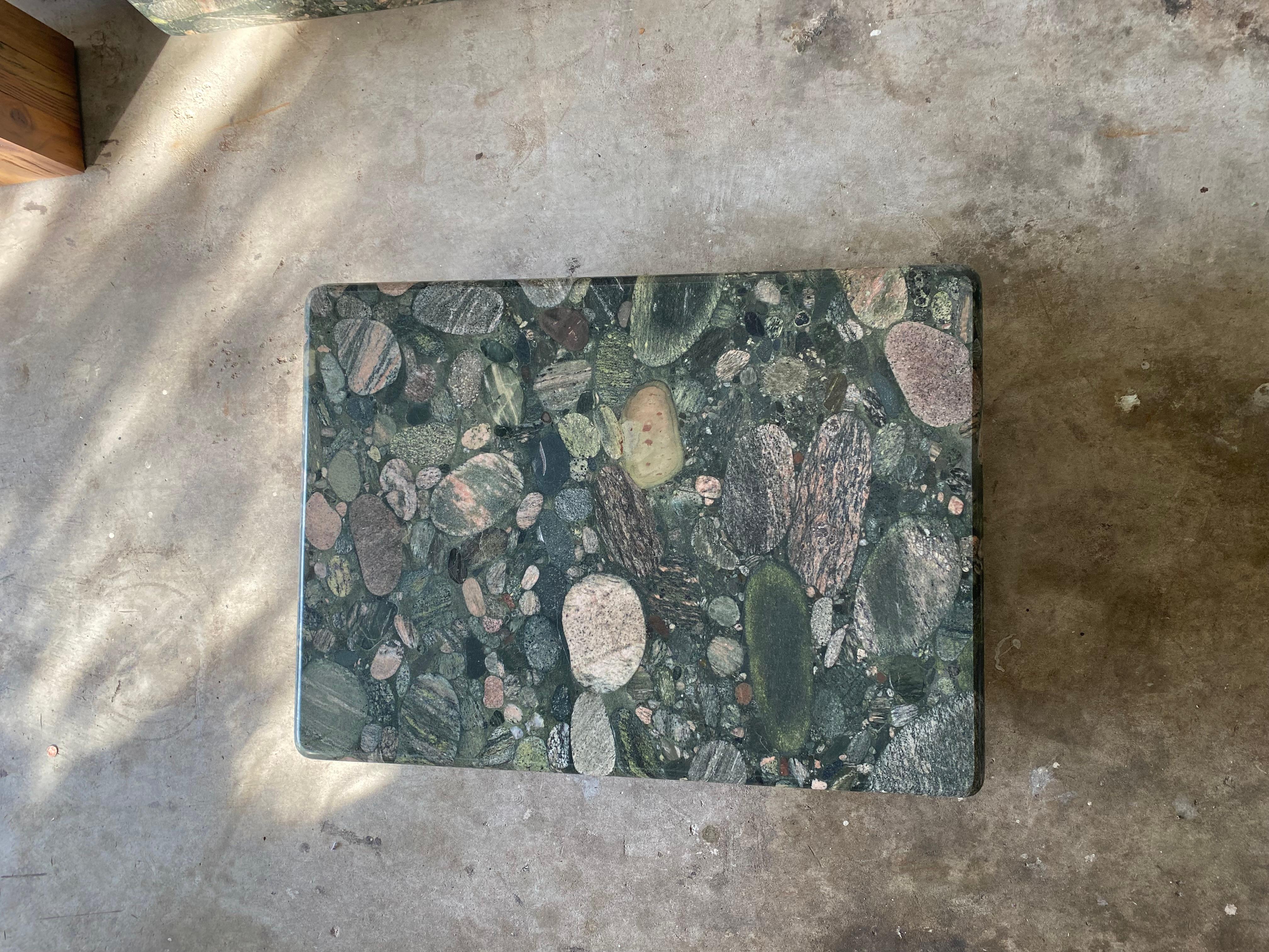 Primitive Stone Coffee Table  In Good Condition For Sale In Houston, TX