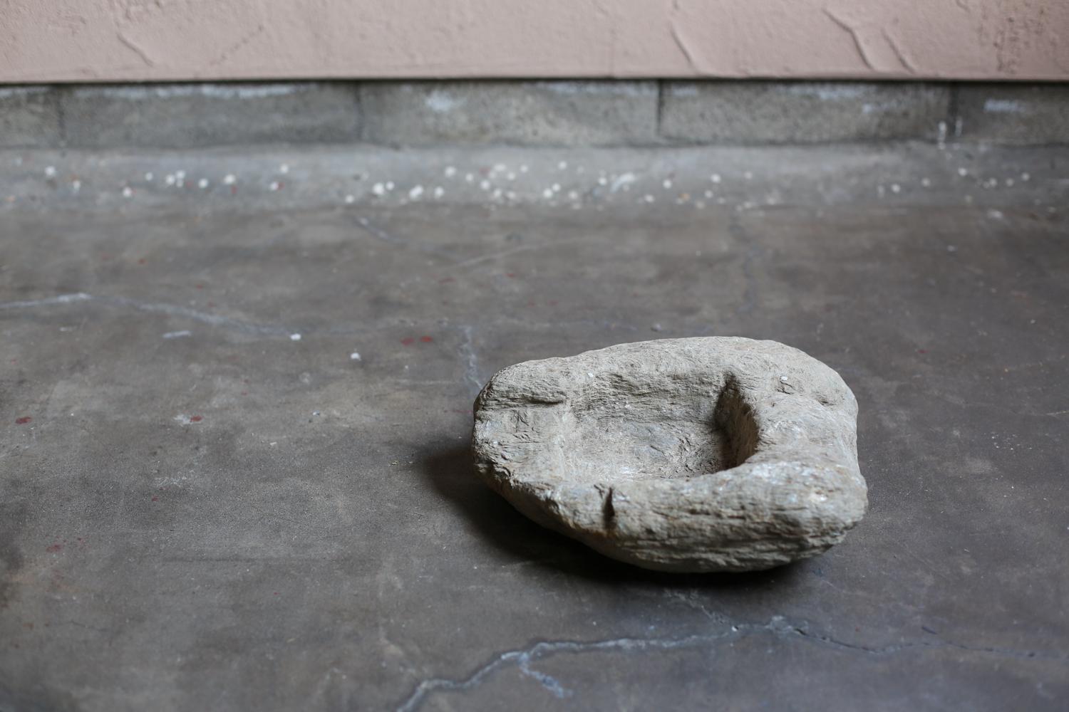 Primitive Stone Object with a square recess from France In Good Condition In Sammu-shi, Chiba