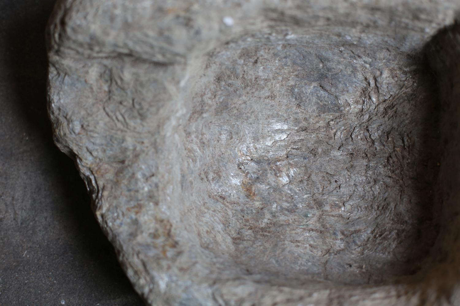 Primitive Stone Object with a square recess from France 3