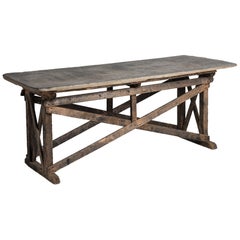 Primitive Stone Top Console Table, France, circa 1910