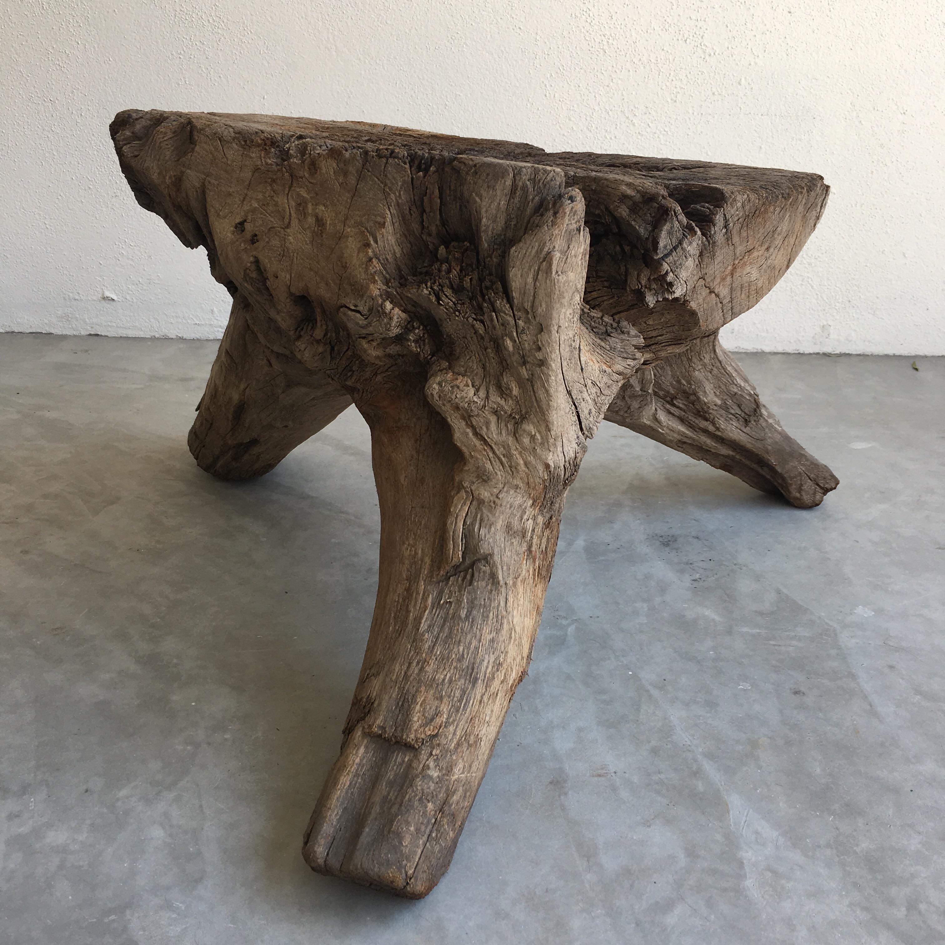 Hand-Carved Primitive Stool from Mexico
