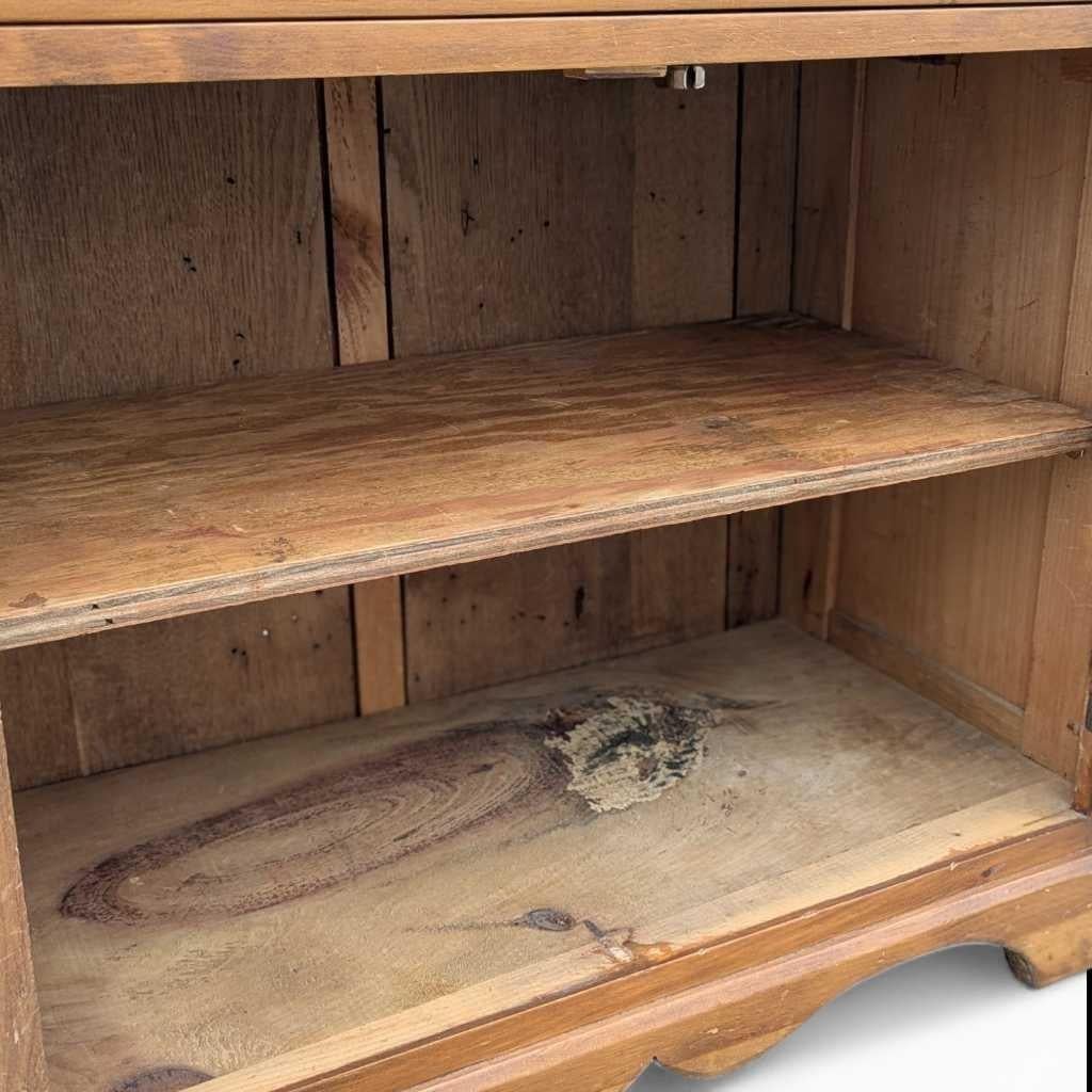 Primitive Storage Cabinet, Solid Wood, Natural Finish, USA, c. 1940s For Sale 6