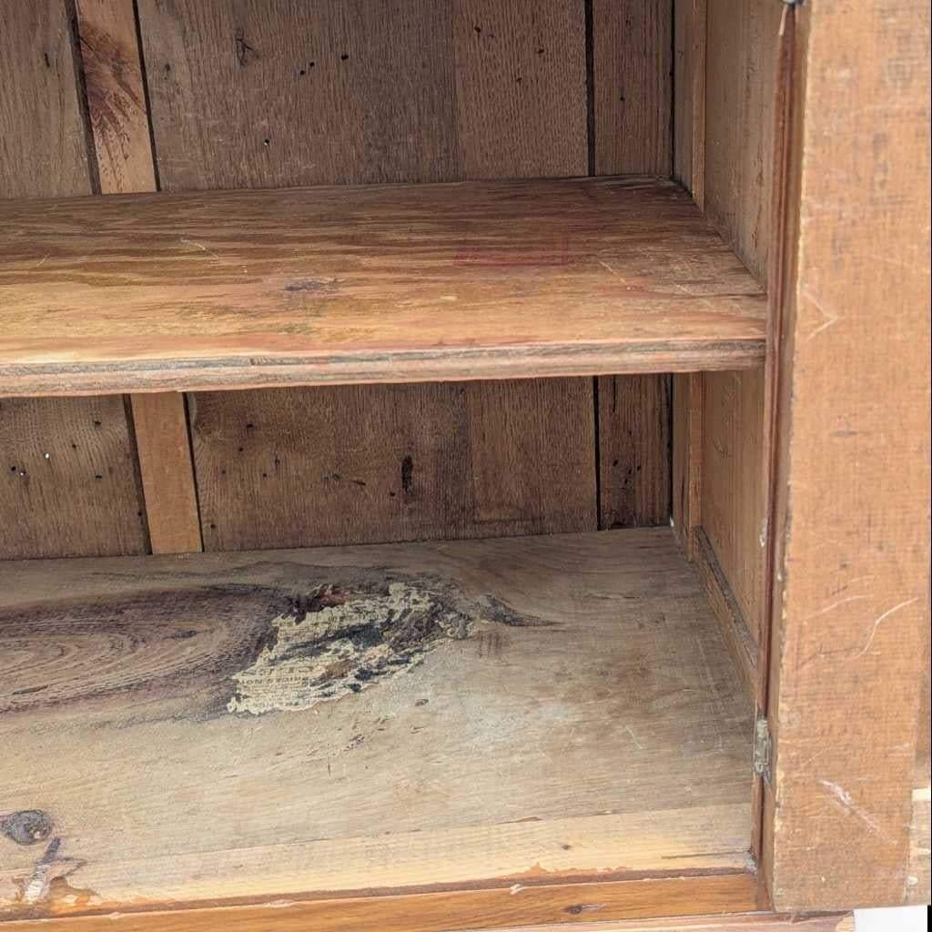 Primitive Storage Cabinet, Solid Wood, Natural Finish, USA, c. 1940s For Sale 7