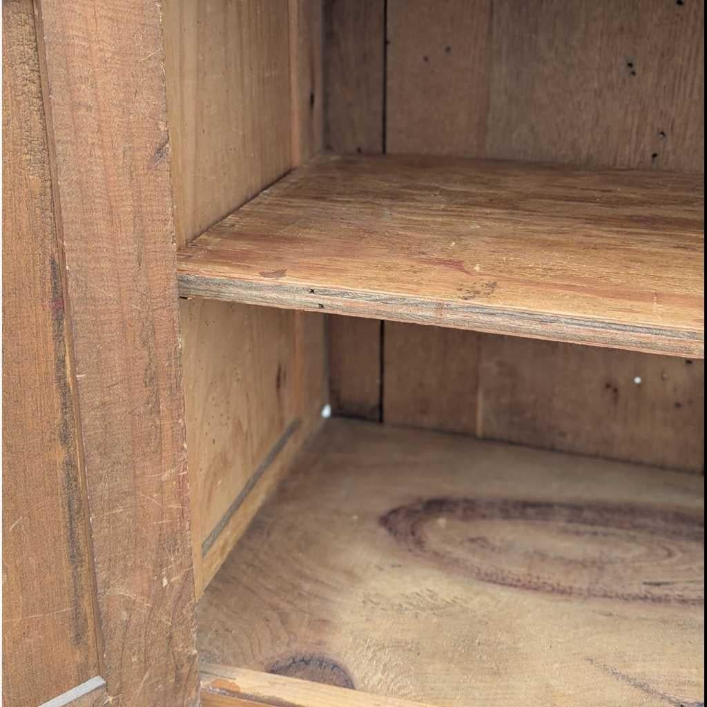 Primitive Storage Cabinet, Solid Wood, Natural Finish, USA, c. 1940s For Sale 9