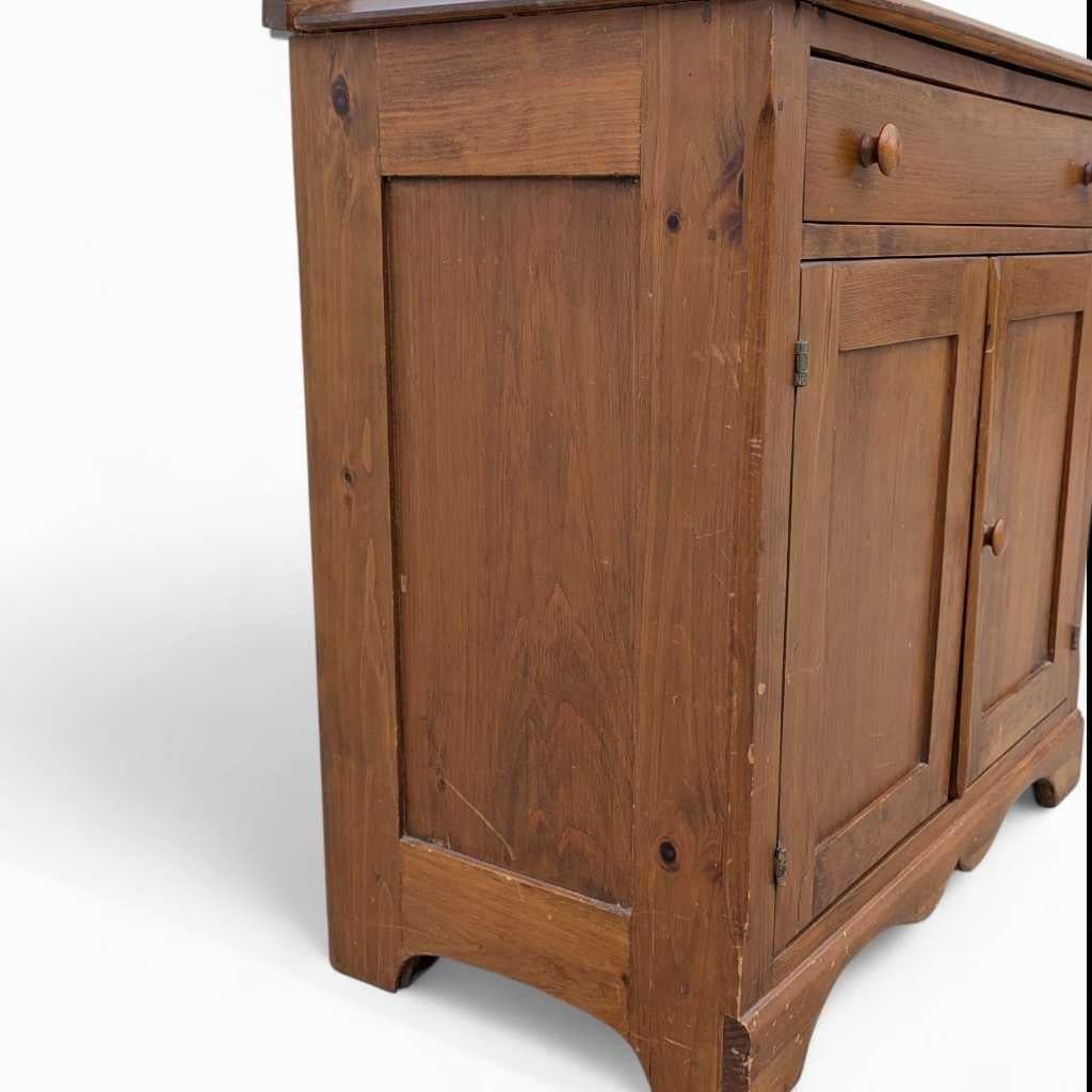 Primitive Storage Cabinet, Solid Wood, Natural Finish, USA, c. 1940s For Sale 11