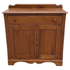 Primitive Storage Cabinet, Solid Wood, Natural Finish, USA, c. 1940s