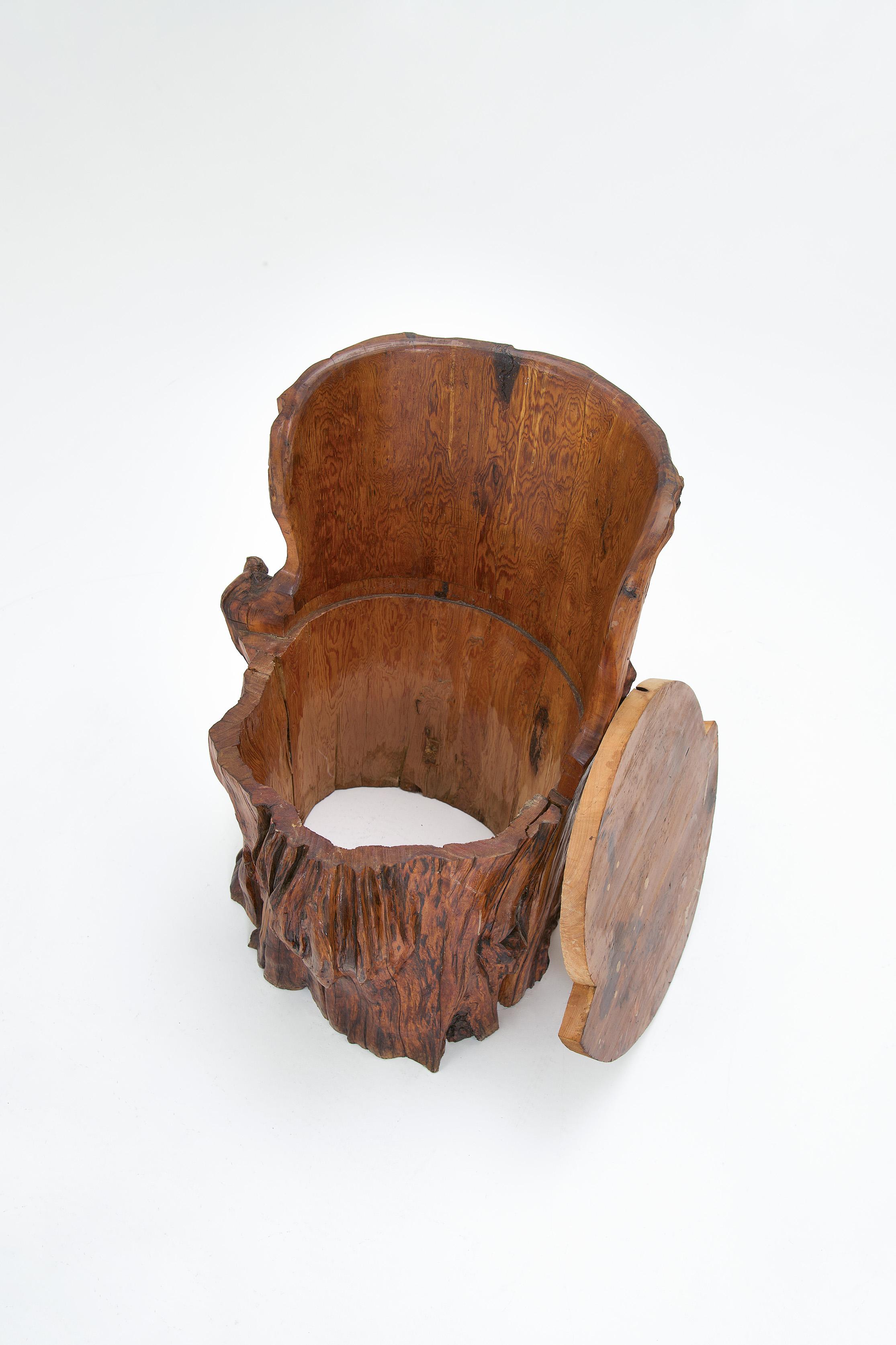 20th Century Primitive Stump Chair For Sale
