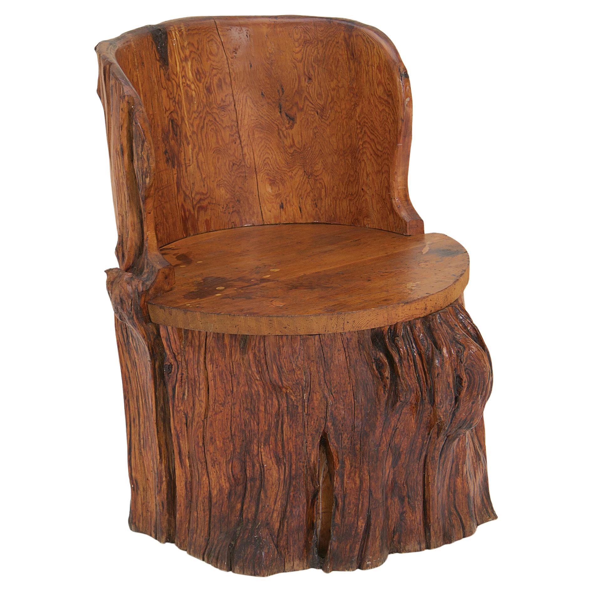 Primitive Stump Chair For Sale