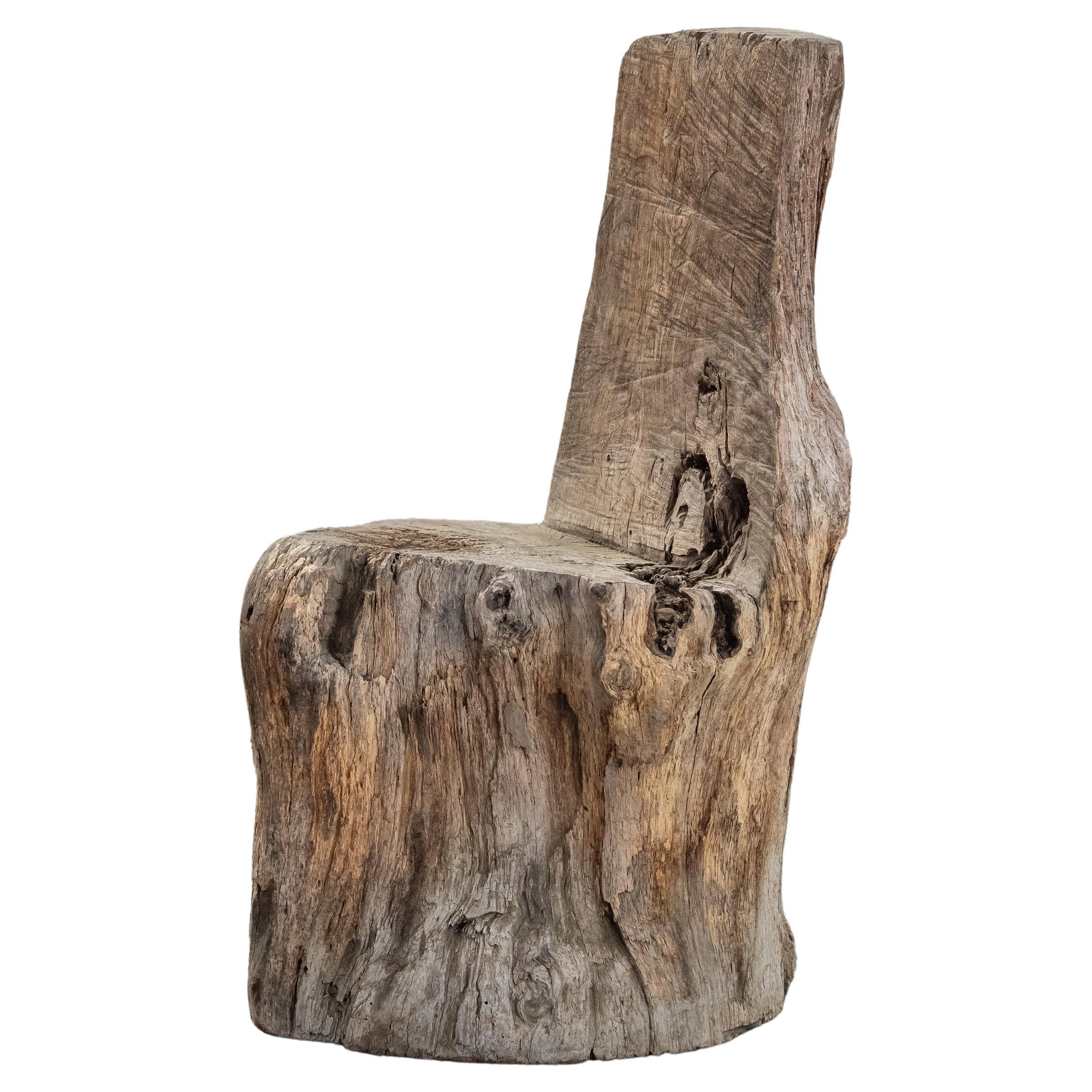 Primitive Stump Chair From Switzerland, Circa 1900 For Sale