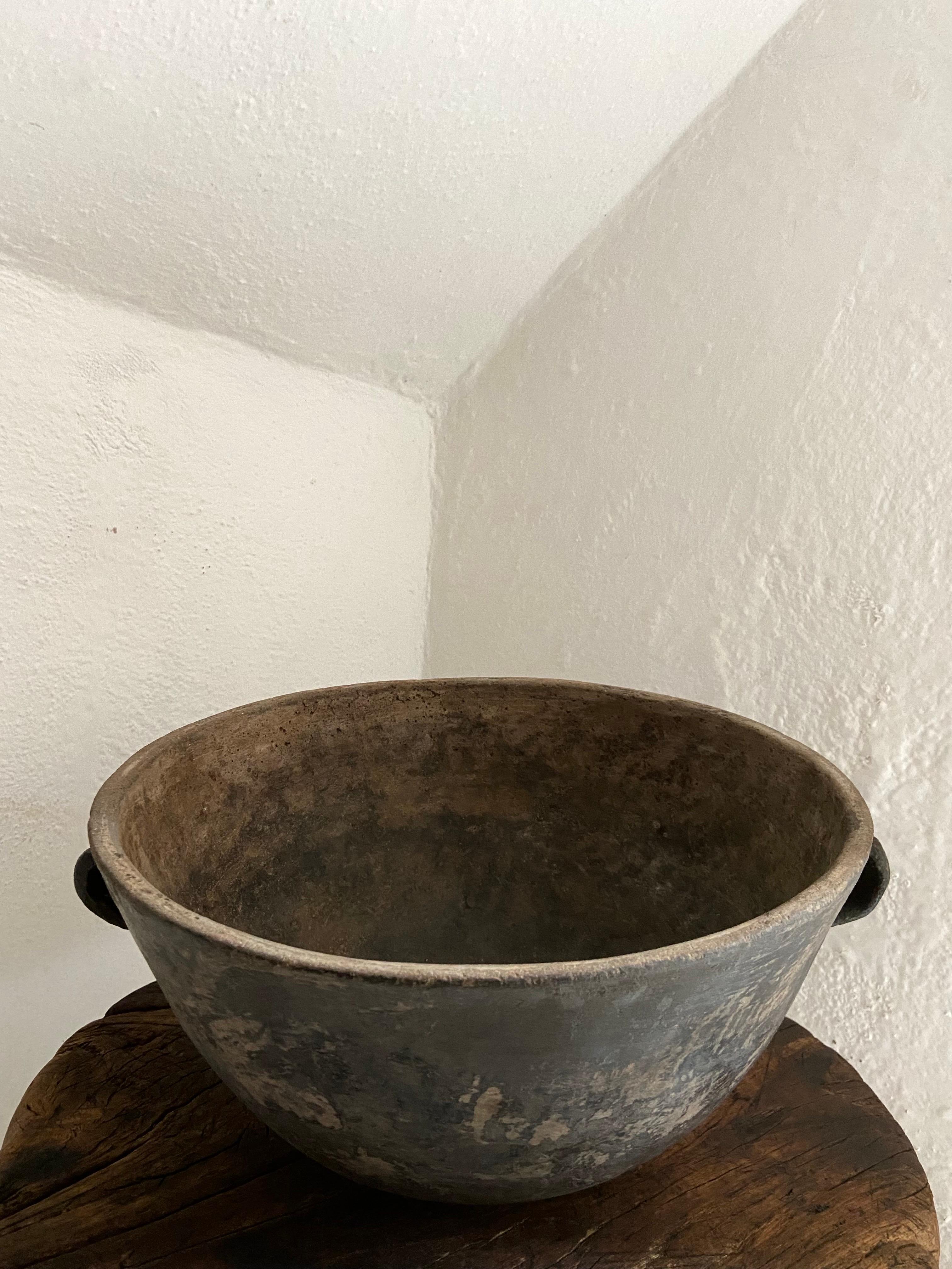 Primitive Style Ceramic Bowl From Mexico, Circa 1970's 2