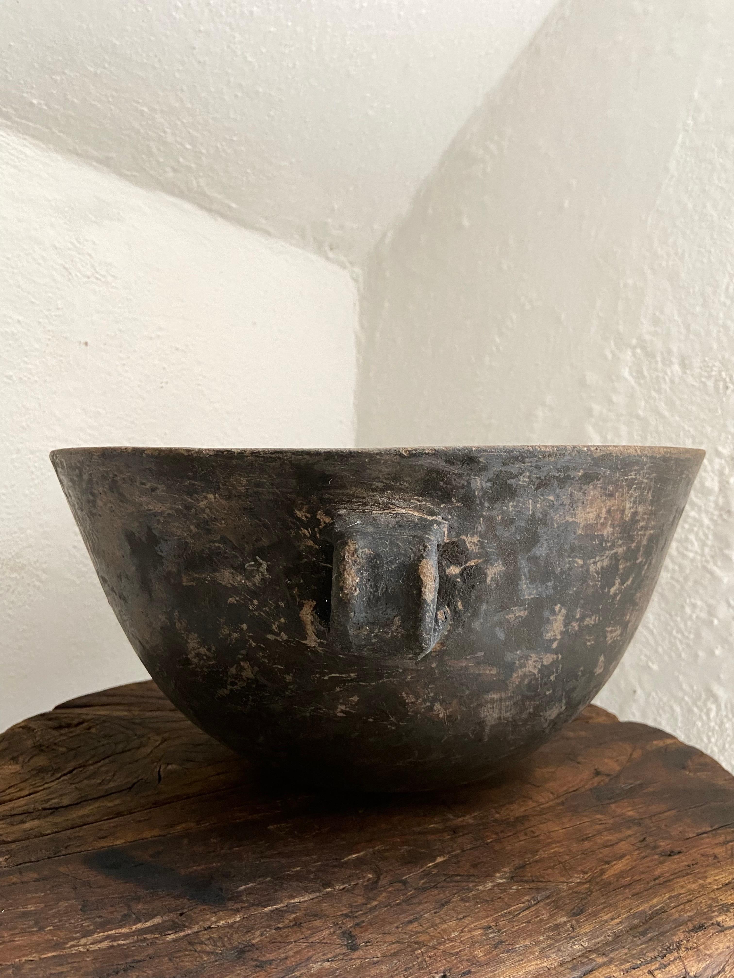 Primitive Style Ceramic Bowl From Mexico, Circa 1970's 3