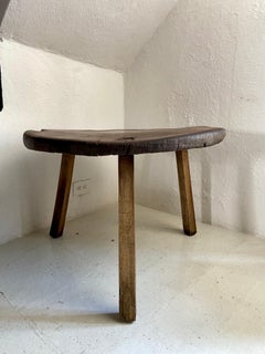 Primitive Style Hardwood Round Table from Yucatan, Circa 1970´s