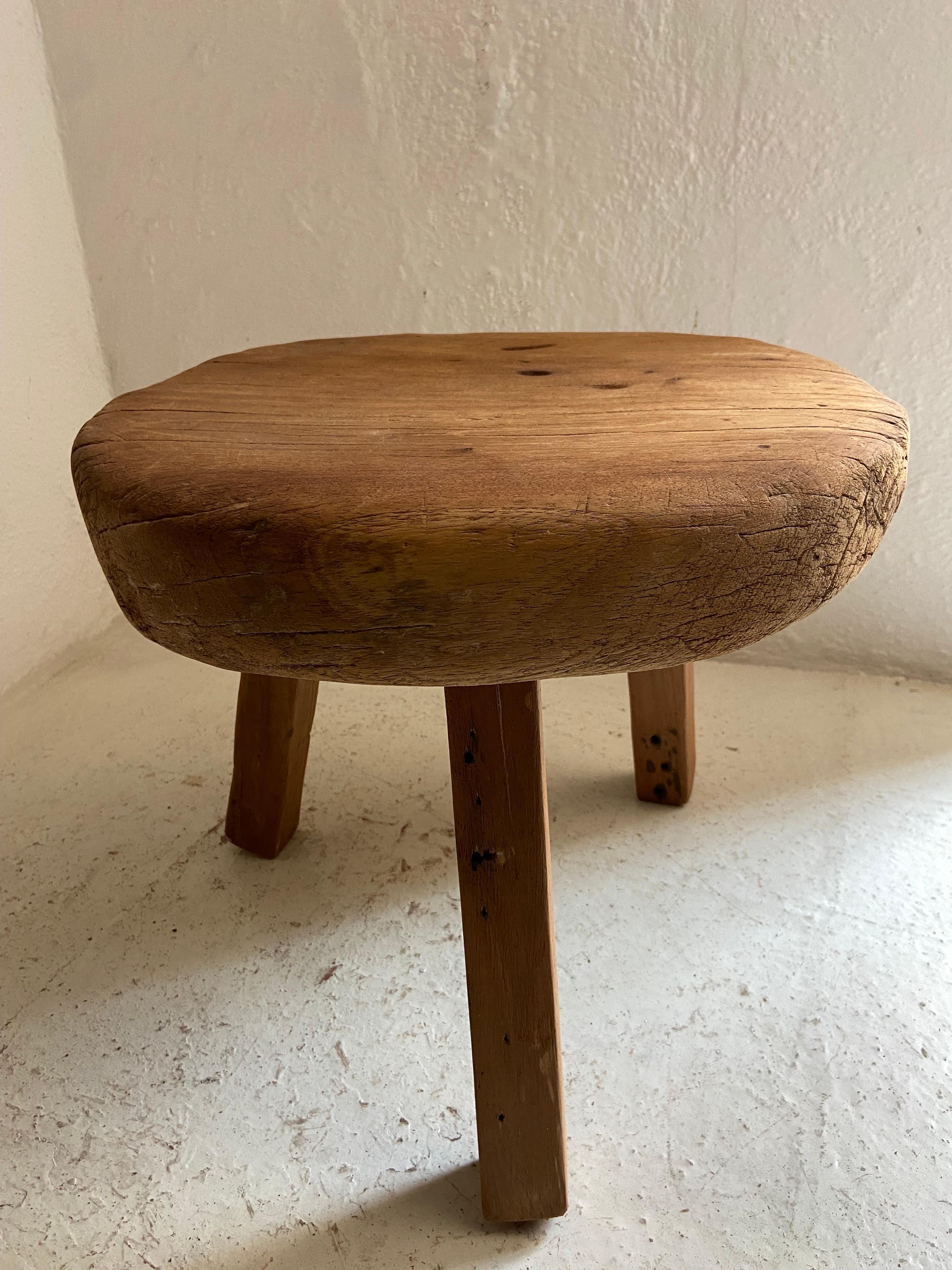 Mexican Primitive Style Round Table from Yucatan, Mexico, circa 1980's