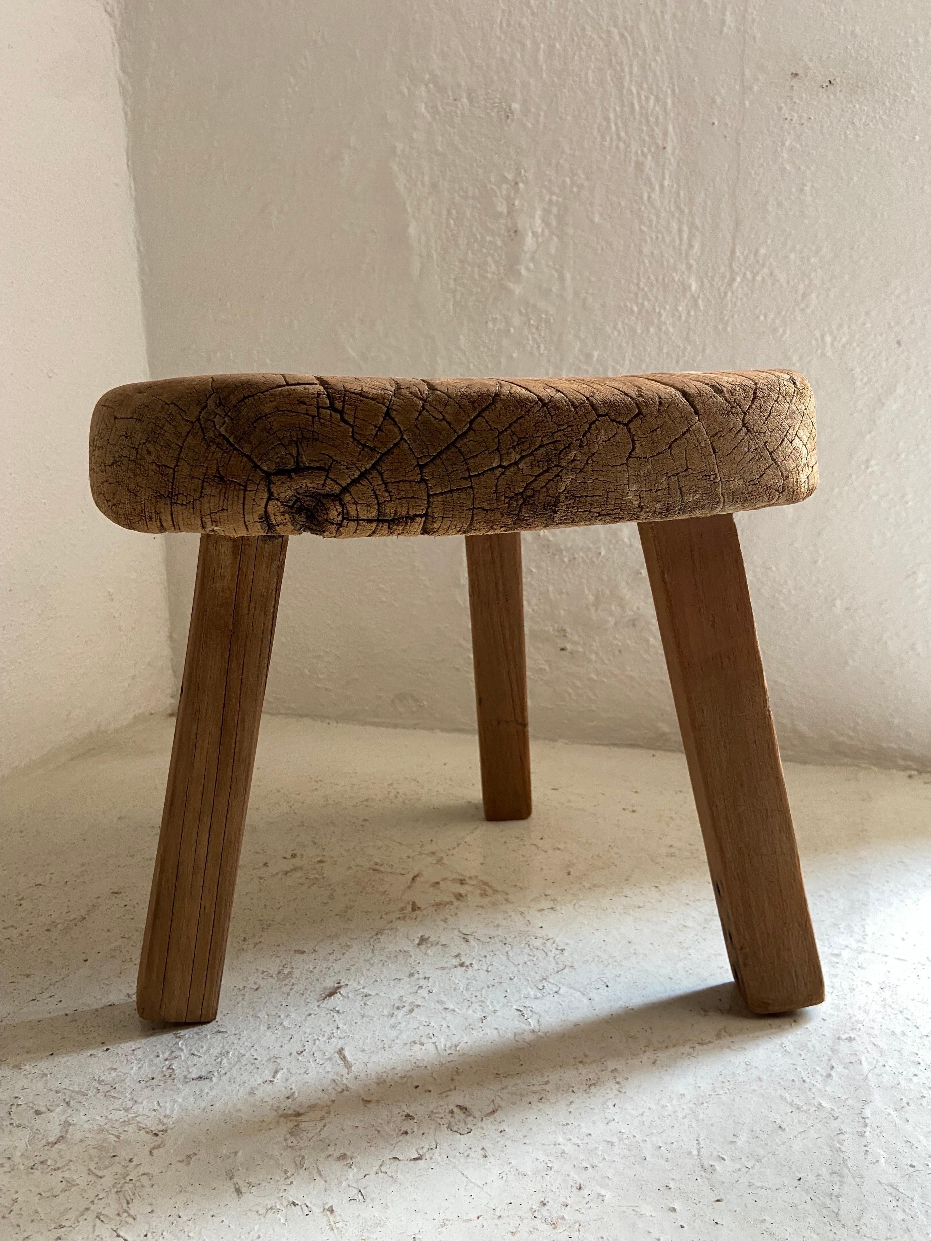 Late 20th Century Primitive Style Round Table from Yucatan, Mexico, circa 1980's