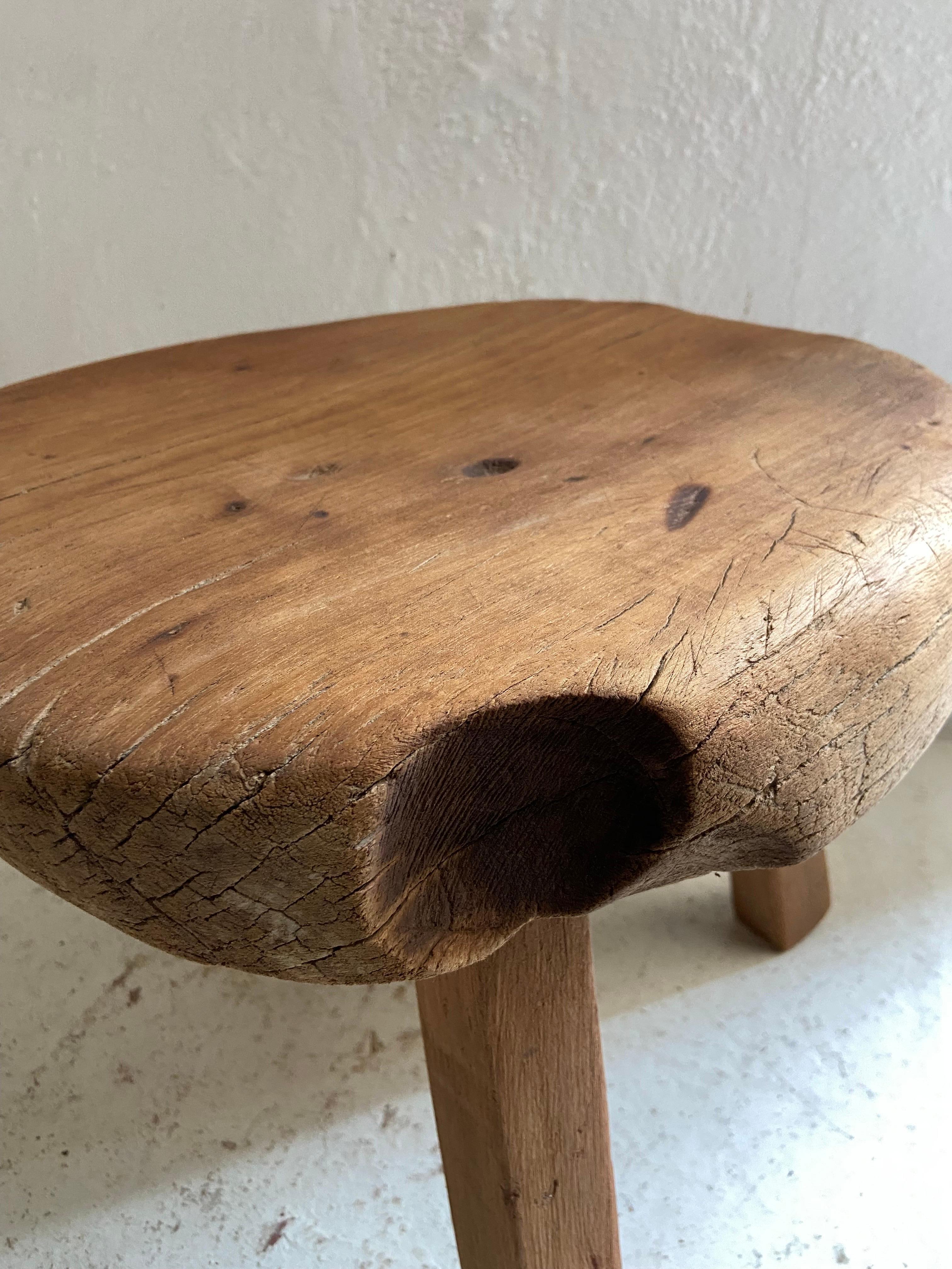 Primitive Style Round Table from Yucatan, Mexico, circa 1980's 1
