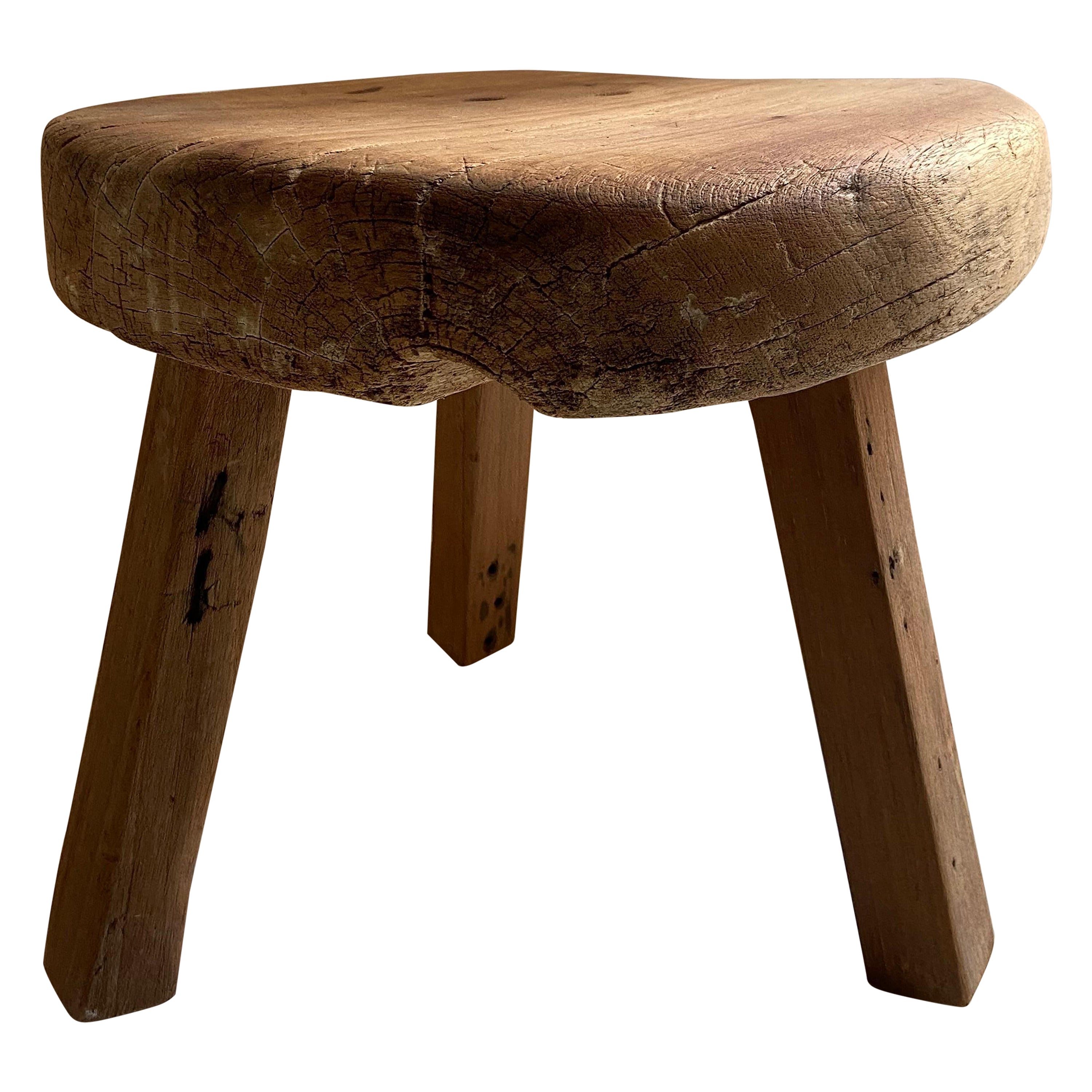 Primitive Style Round Table from Yucatan, Mexico, circa 1980's