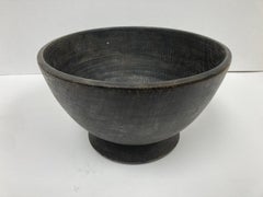 Primitive Style Turned and Footed Wood Bowl