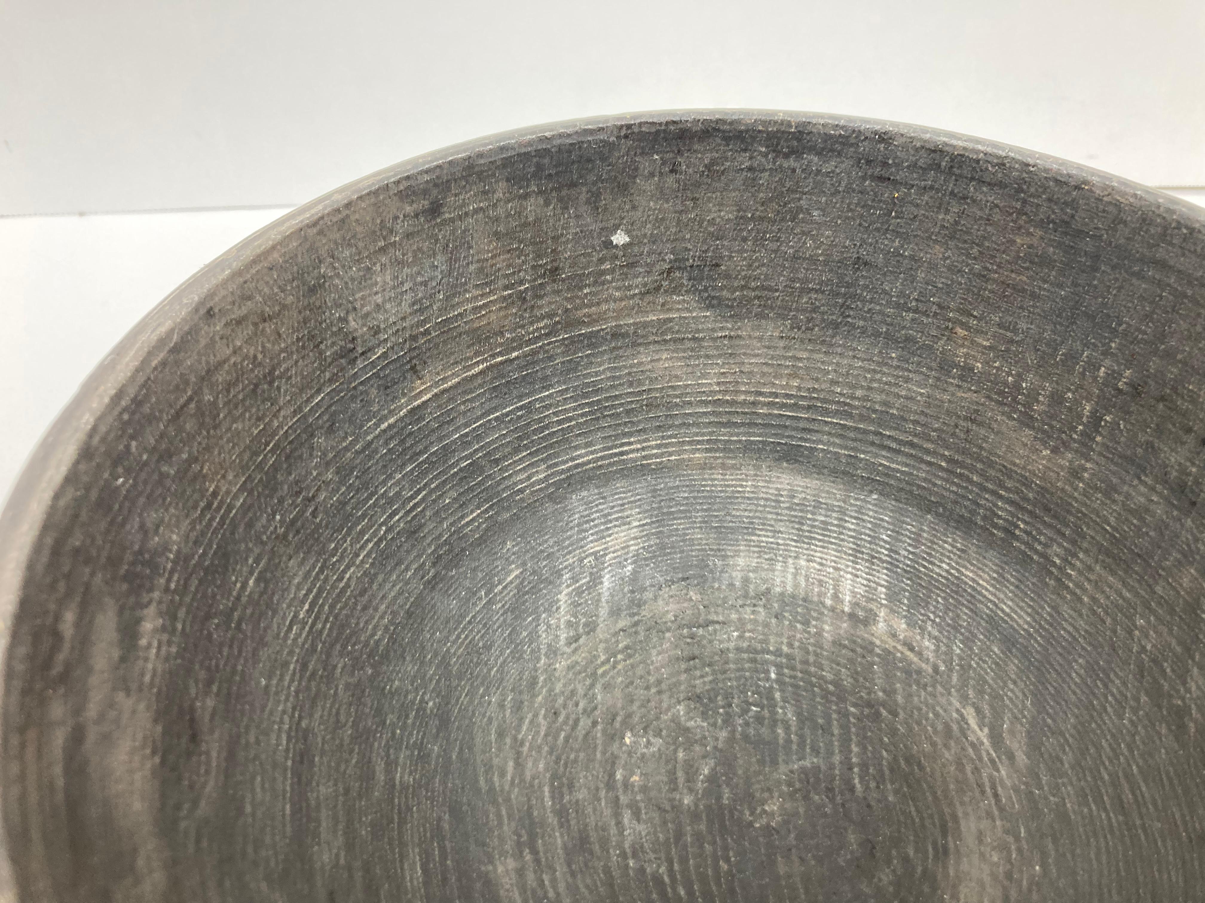 Primitive Style Turned and Footed Wood Bowl For Sale 1