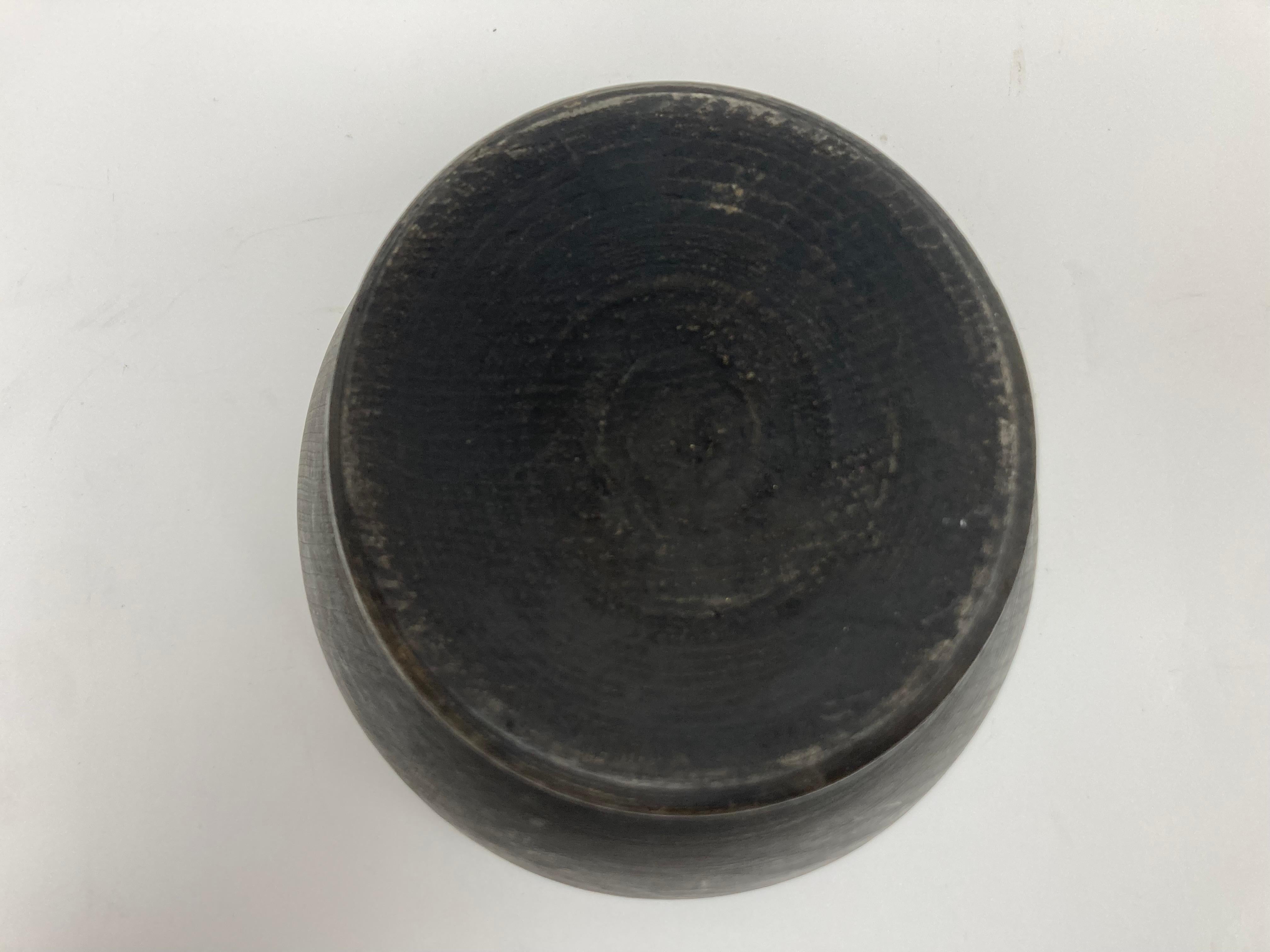 Primitive Style Turned and Footed Wood Bowl For Sale 3