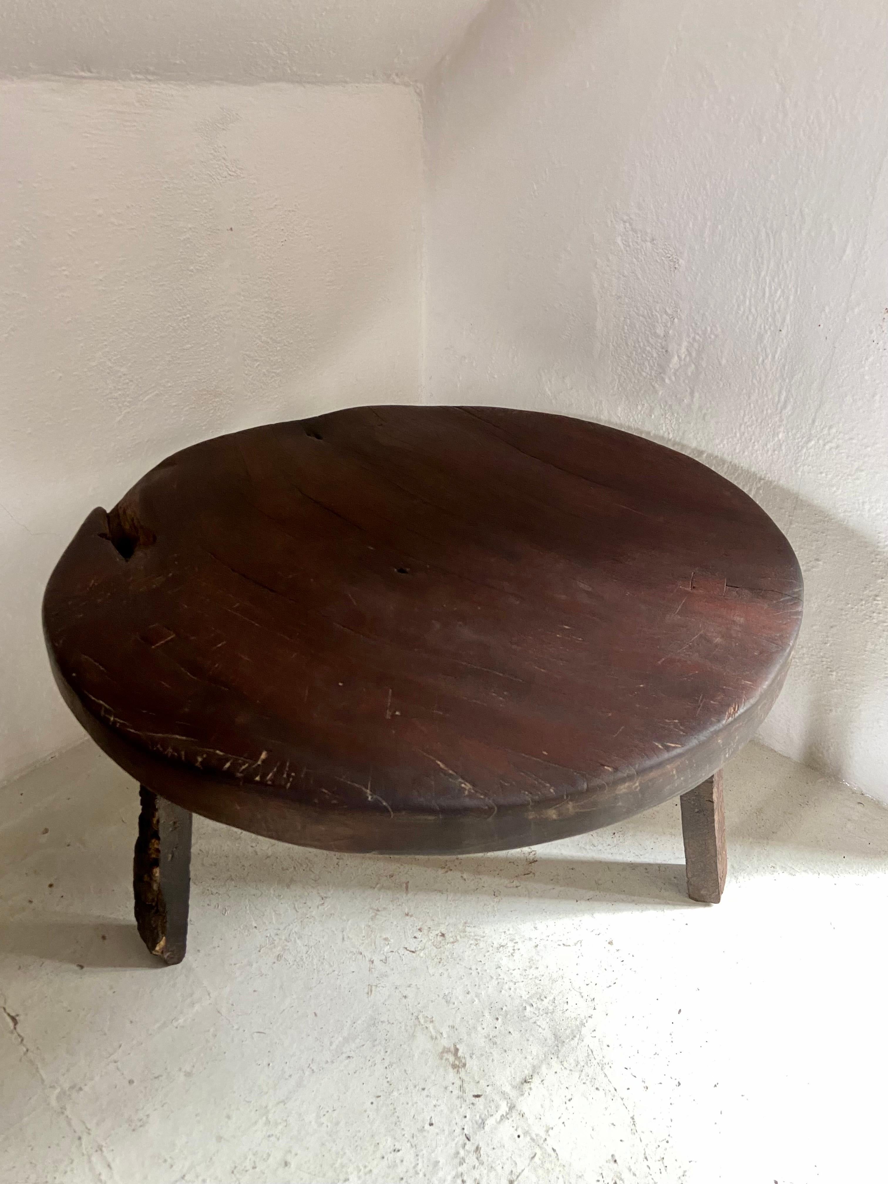Primitive Styled Round Table from Yucatan, Mexico, Circa 1960's 5