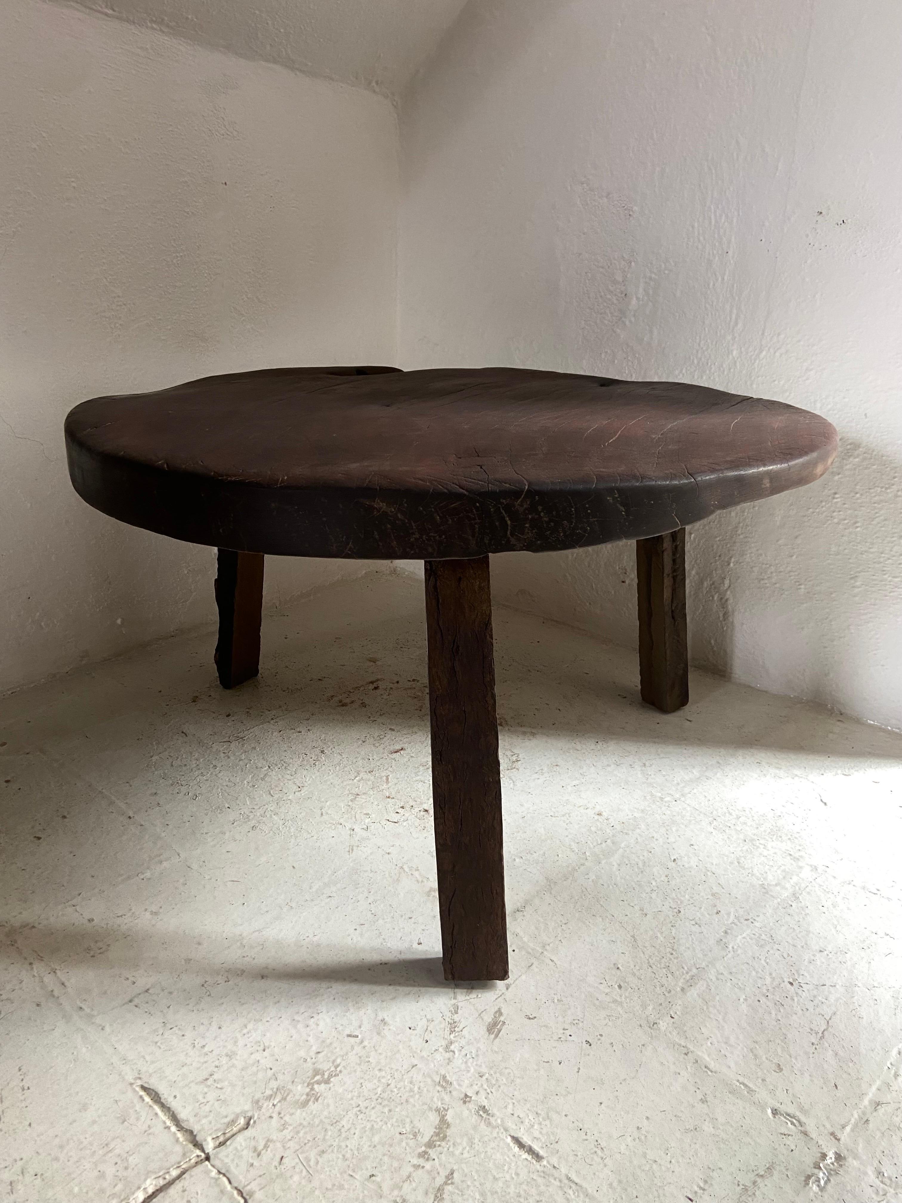 Primitive Styled Round Table from Yucatan, Mexico, Circa 1960's 8