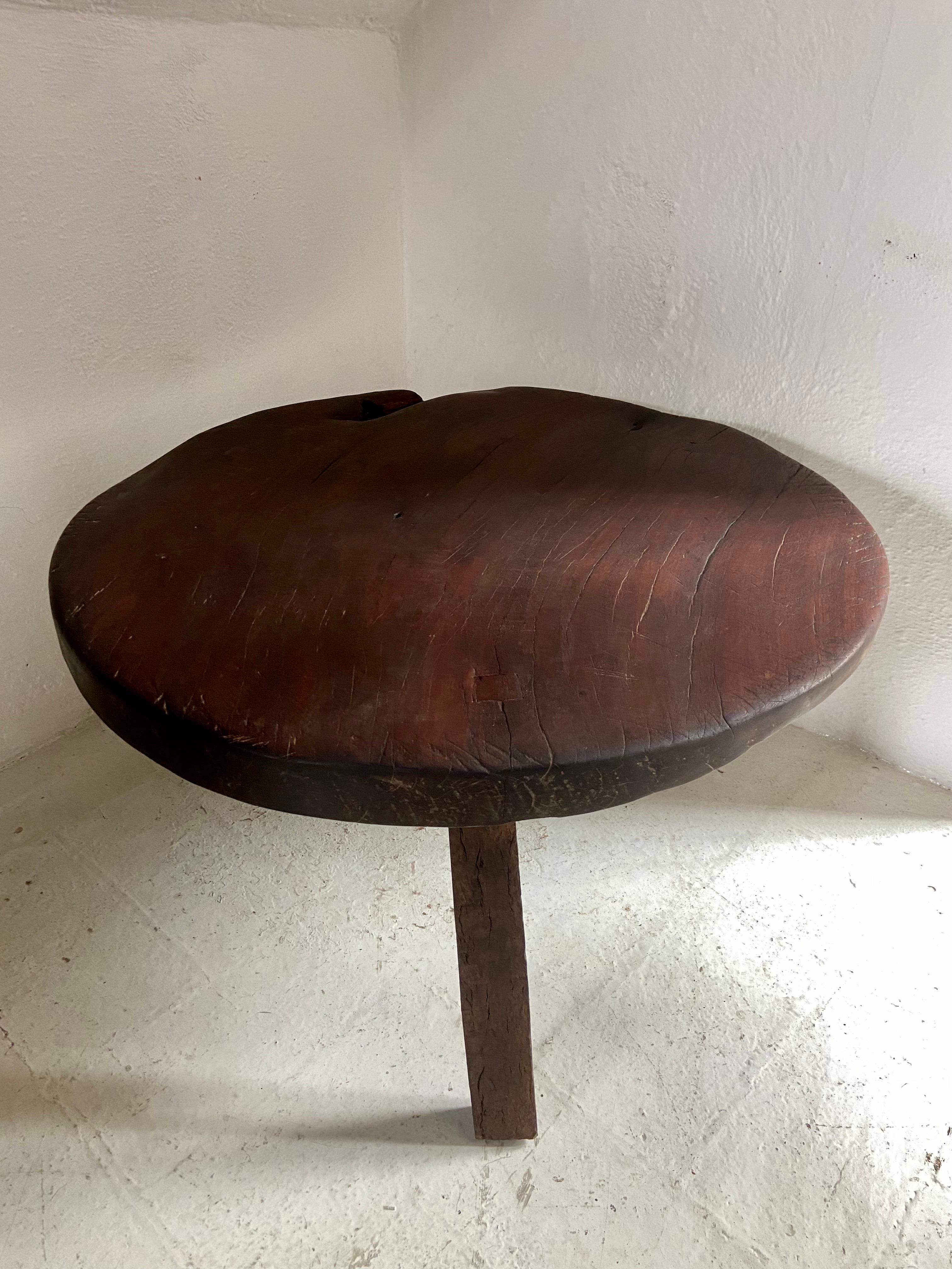 Primitive Styled Round Table from Yucatan, Mexico, Circa 1960's 13