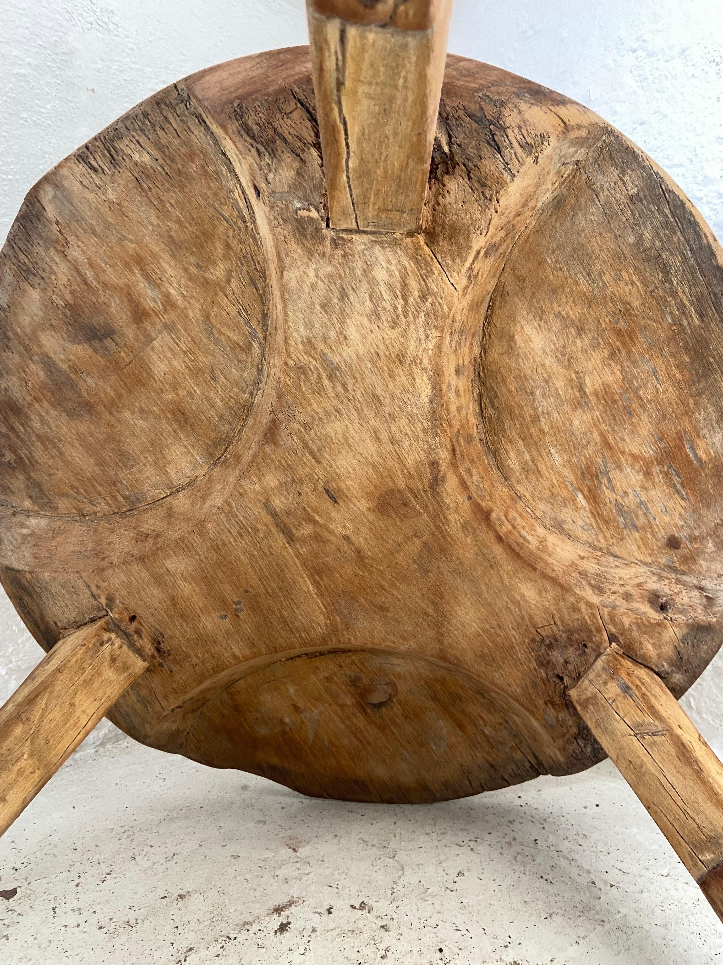 Primitive Styled Round Table From Yucatan, Mexico, Circa 1970´s 11