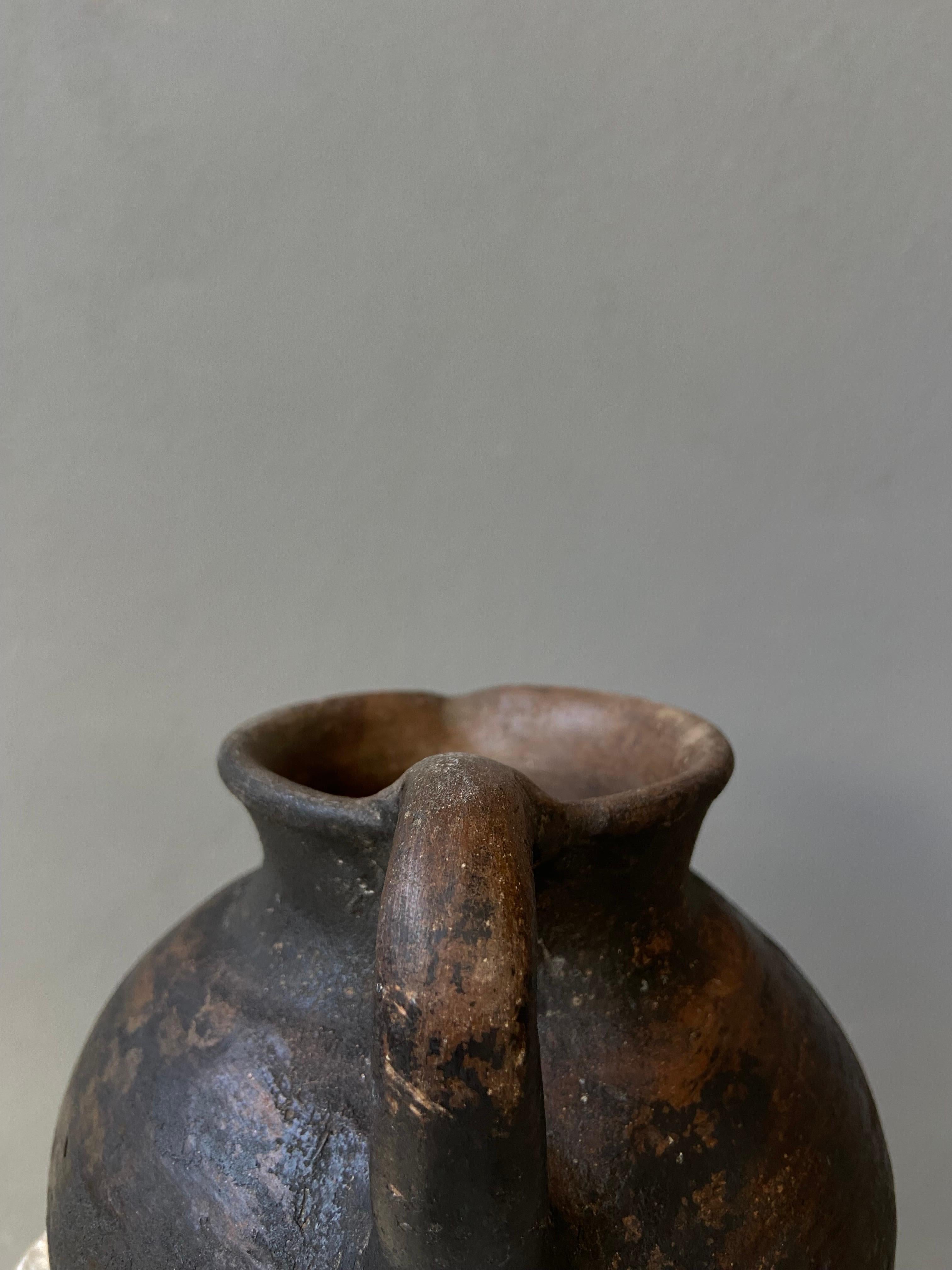 Ceramic Primitive Styled Terracotta Pitcher From Oaxaca, Mexico, Circa 1970´s