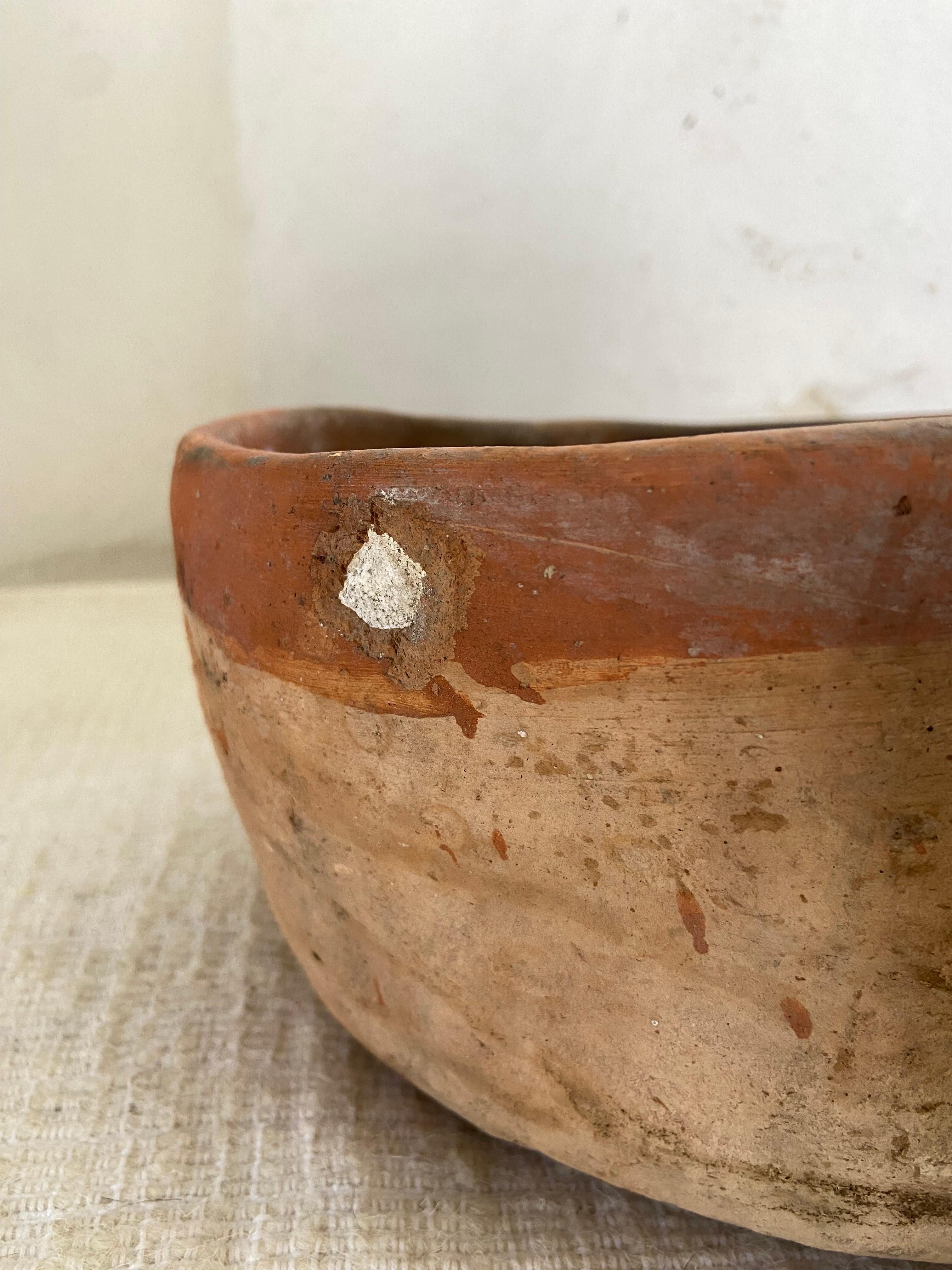 Terracotta Primitive Styled Bowl from Mexico, circa 1970s For Sale