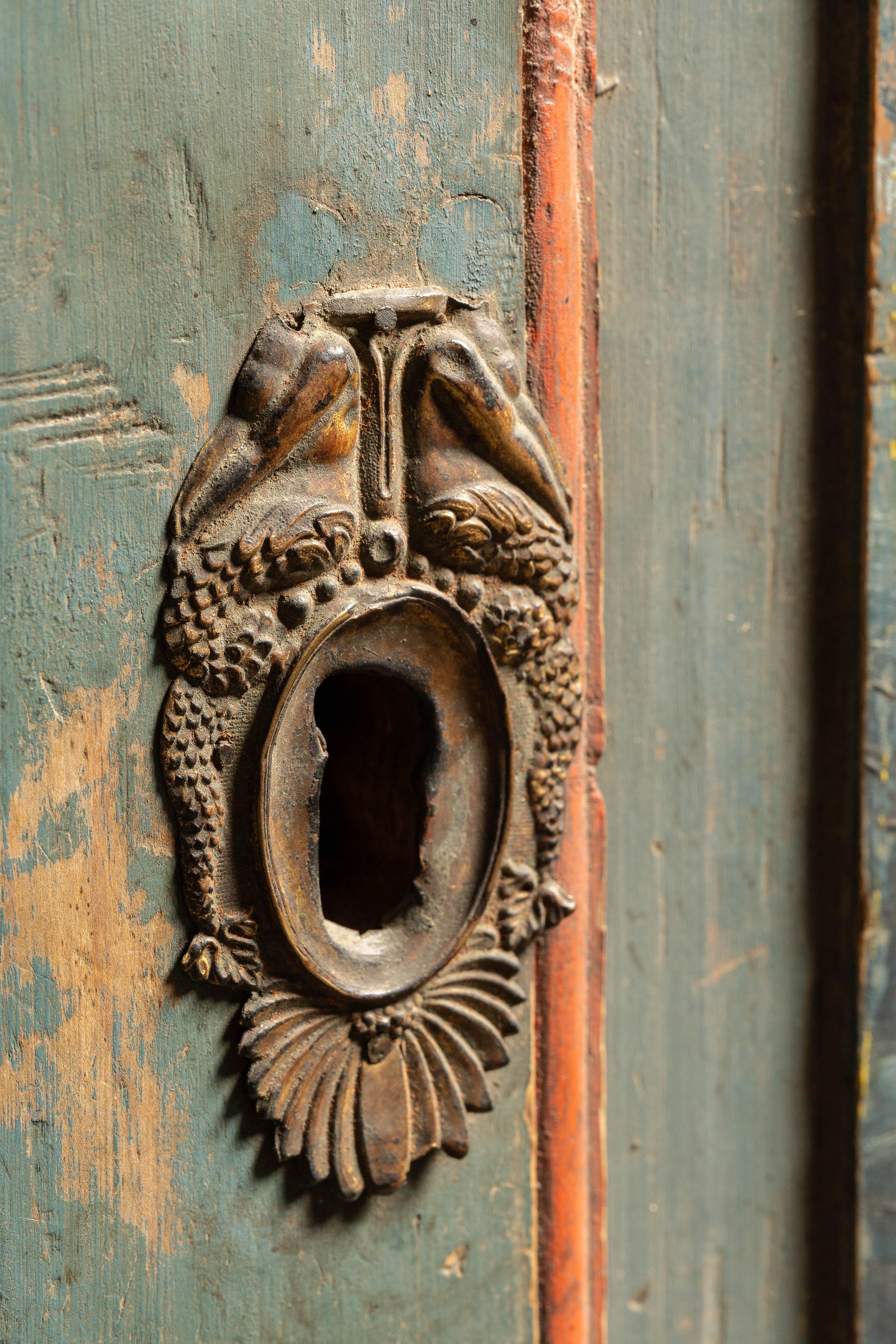 Unknown Rustic Swedish Cabinet in Blue For Sale