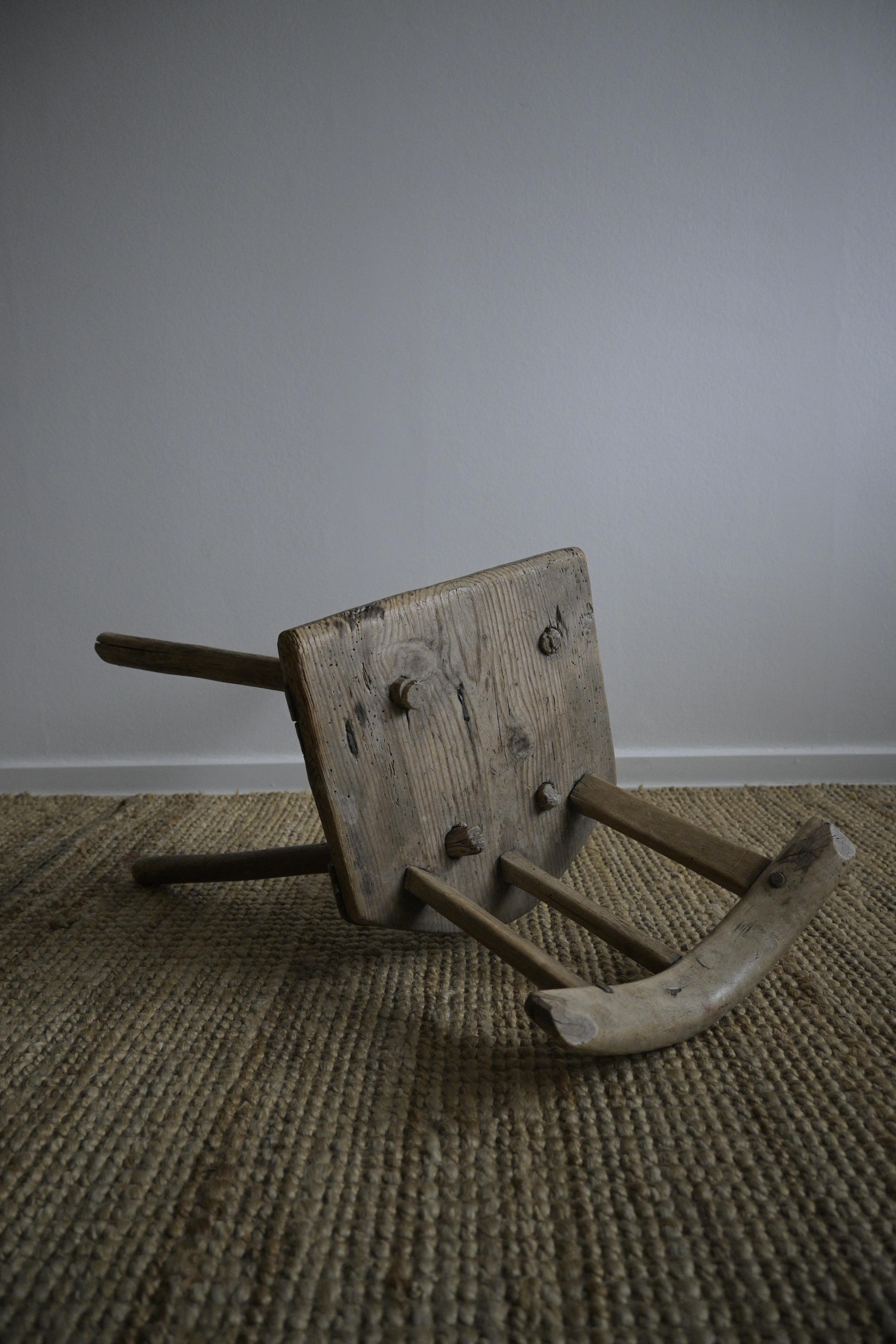 Primitive Swedish Child Stool early-18th century For Sale 5