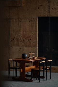 Tavolo da pranzo ovale svedese primitivo in pino, inizio XX secolo