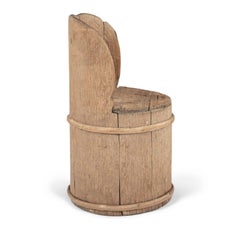Primitive Swedish Pine Log Chair from Dalarna