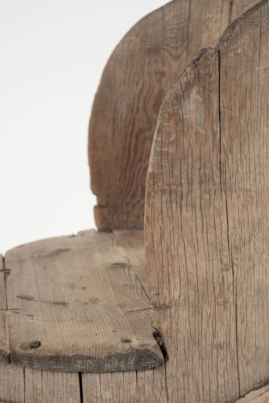 Primitive Swedish Pine Log Chair from Dalarna In Fair Condition For Sale In Houston, TX