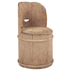 Antique Primitive Swedish Pine Log Chair from Dalarna