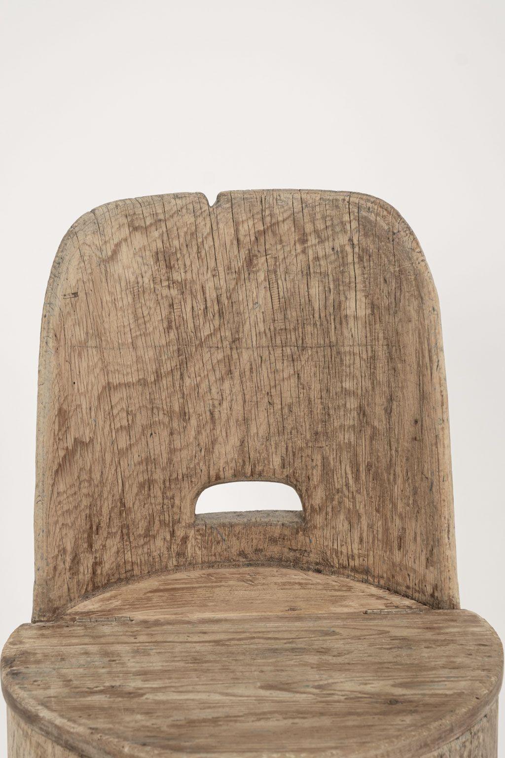 Primitive Swedish Pine Log Chair or Kubbestol For Sale 3