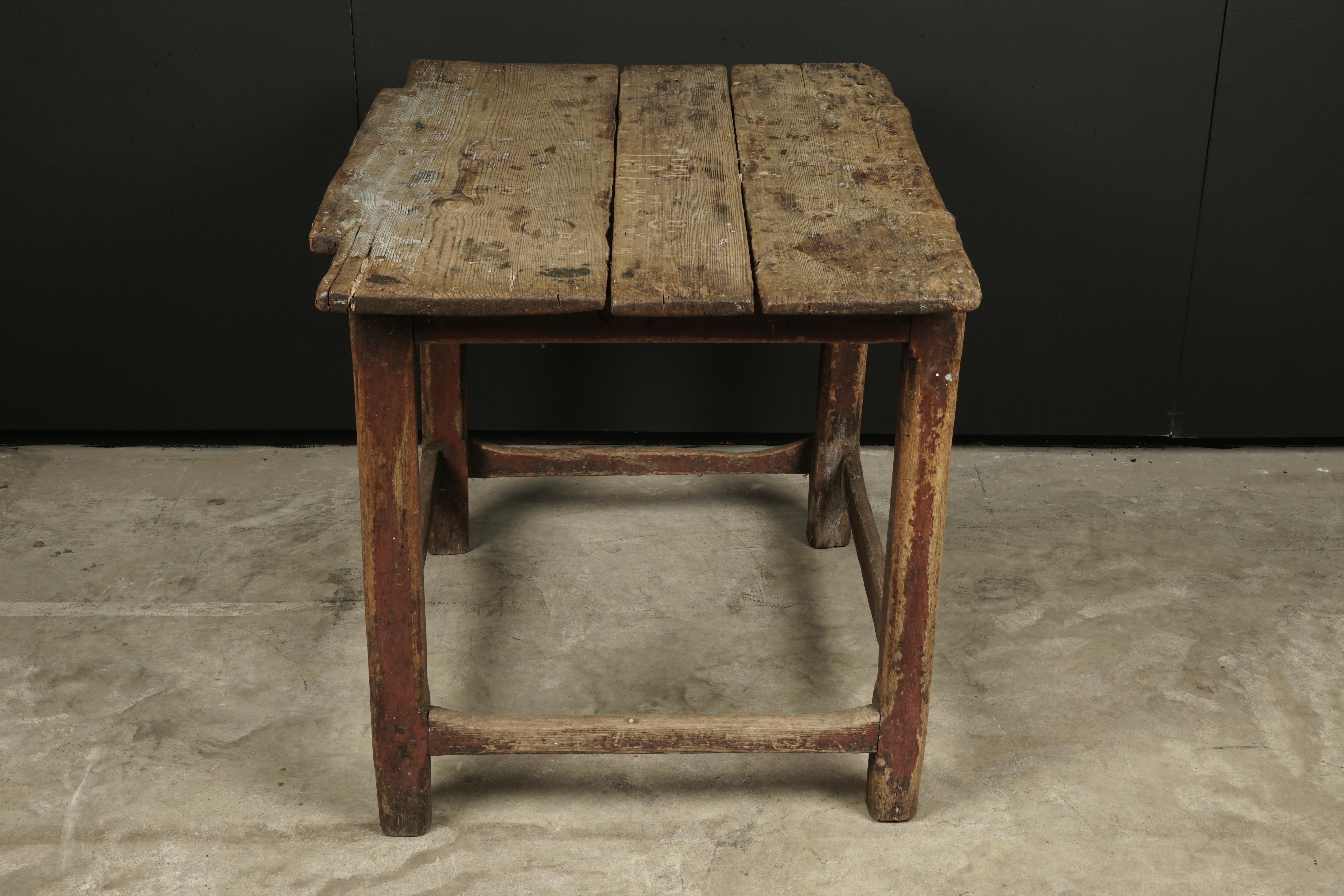 European Early Primitive Table from Sweden, circa 1850