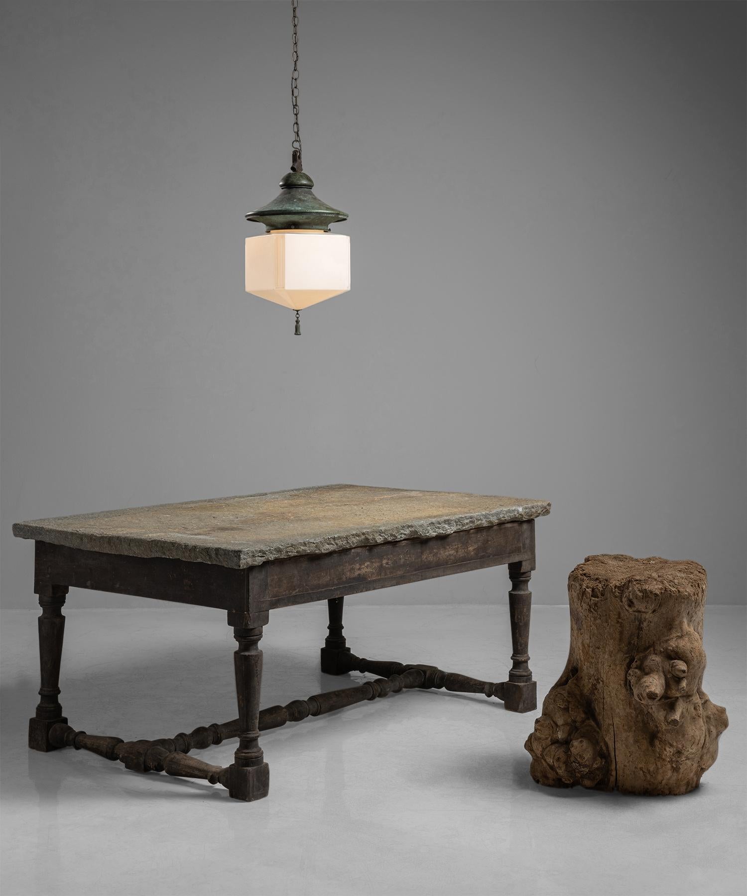 French Primitive Table with Granite Top