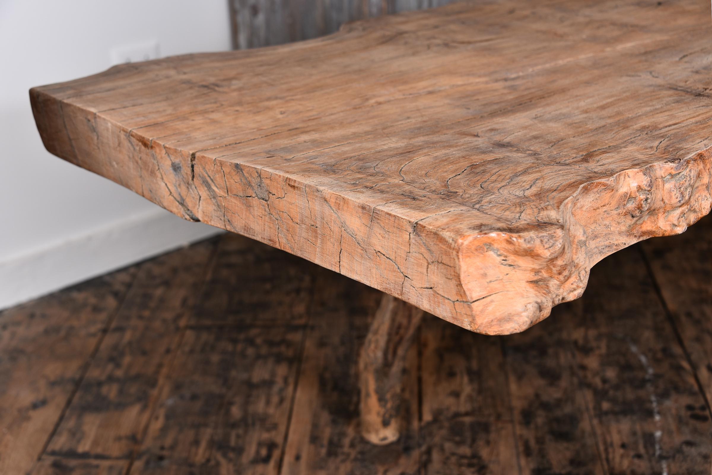 Primitive Table with Live Edge For Sale 4