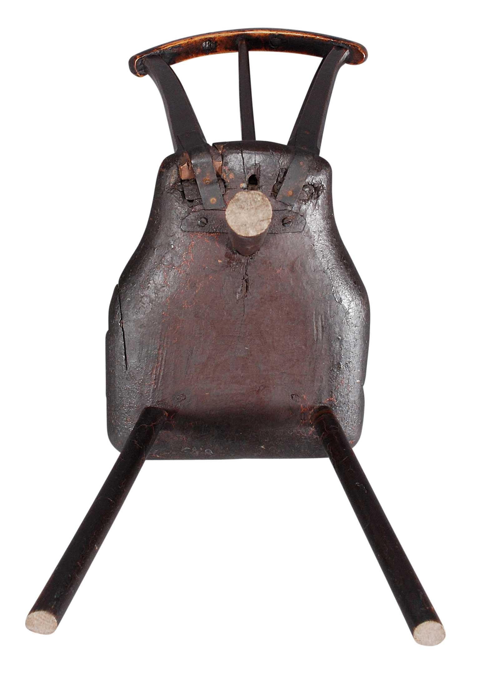English Primitive Three-Legged Chair For Sale