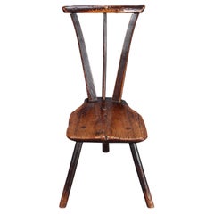 Antique Primitive Three-Legged Chair