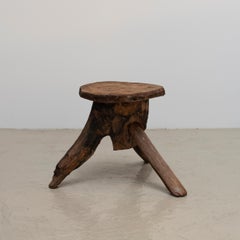 Primitive Three-Legged Low Stool from Spain