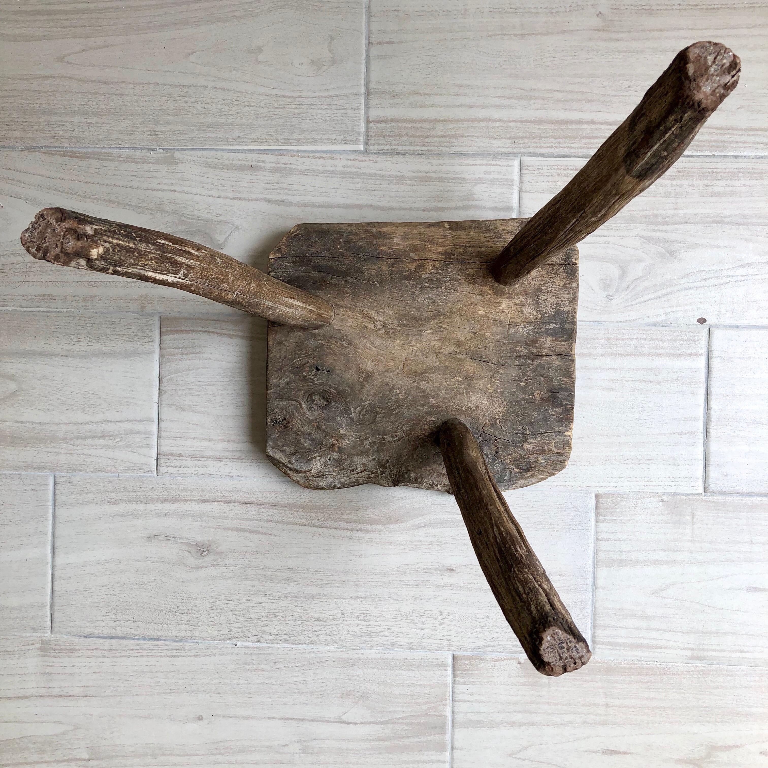 Primitive Three-Legged Stool From Mexico 3
