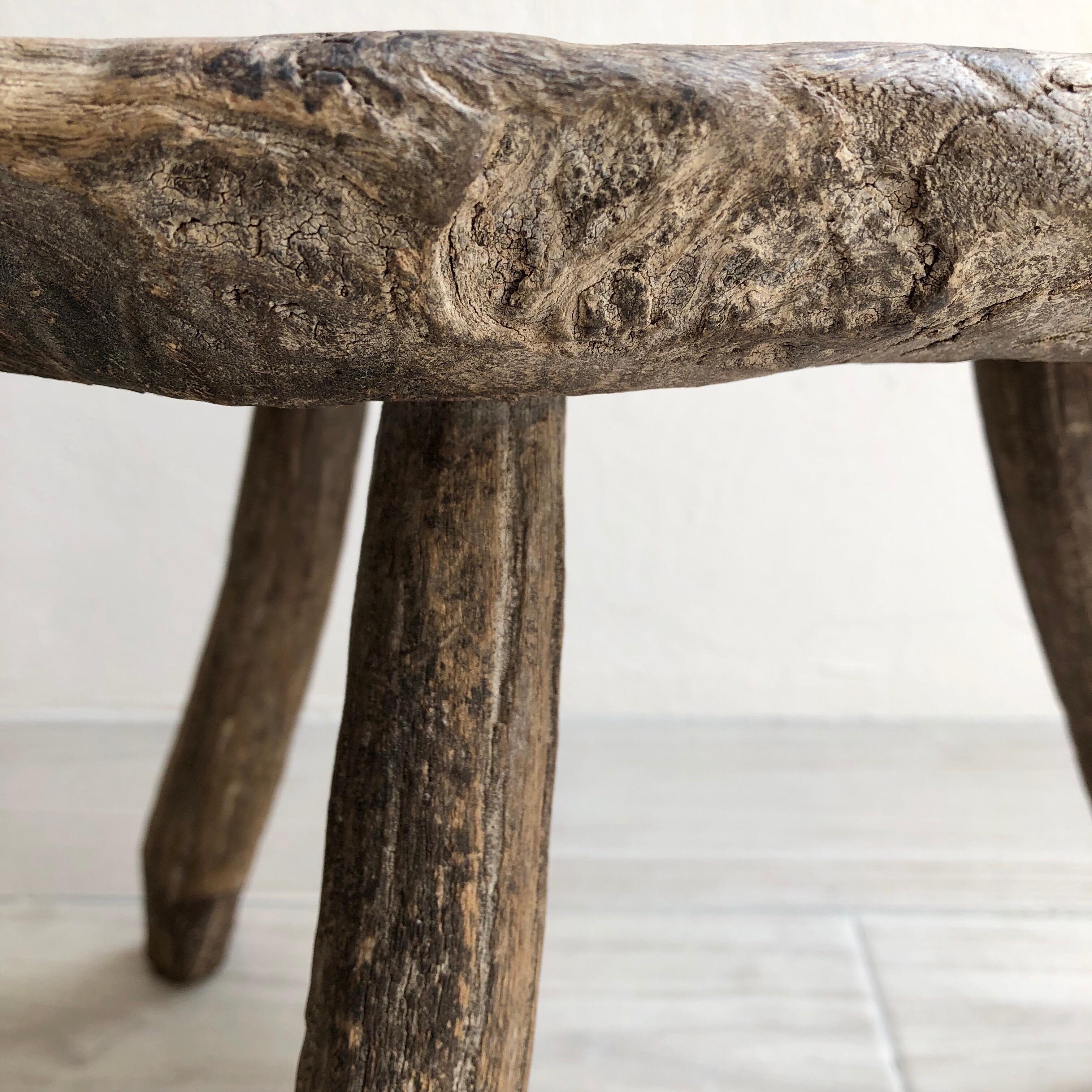 Primitive Three-Legged Stool From Mexico 4