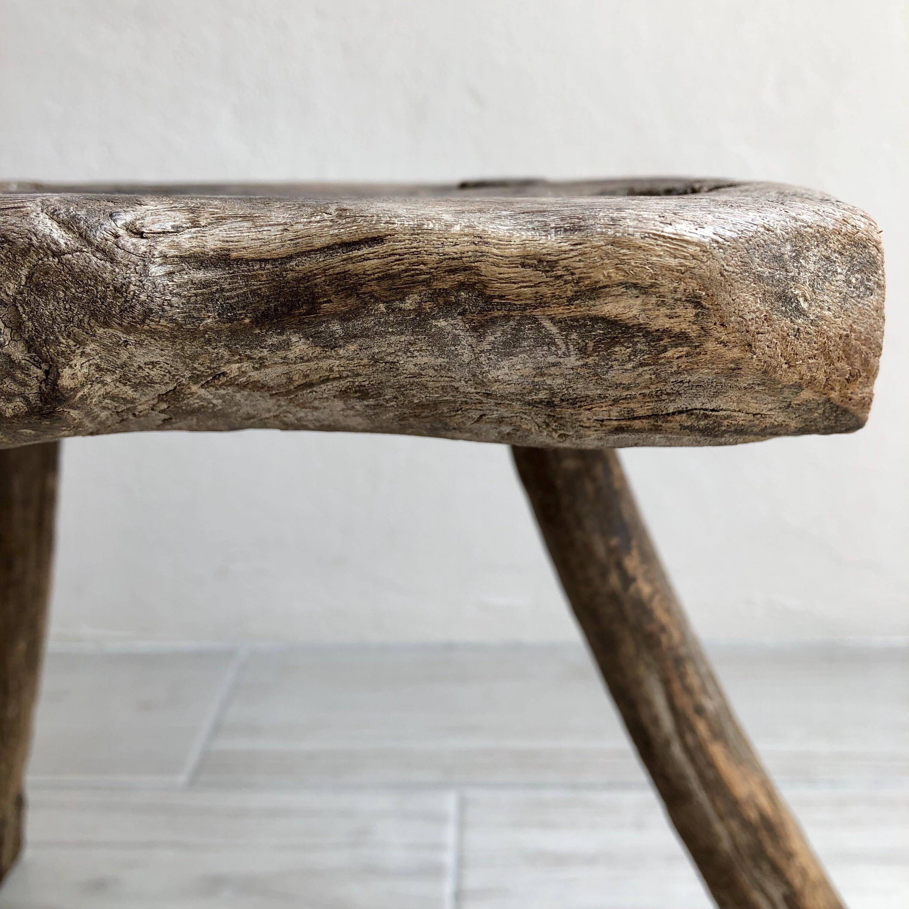 Primitive Three-Legged Stool From Mexico 5