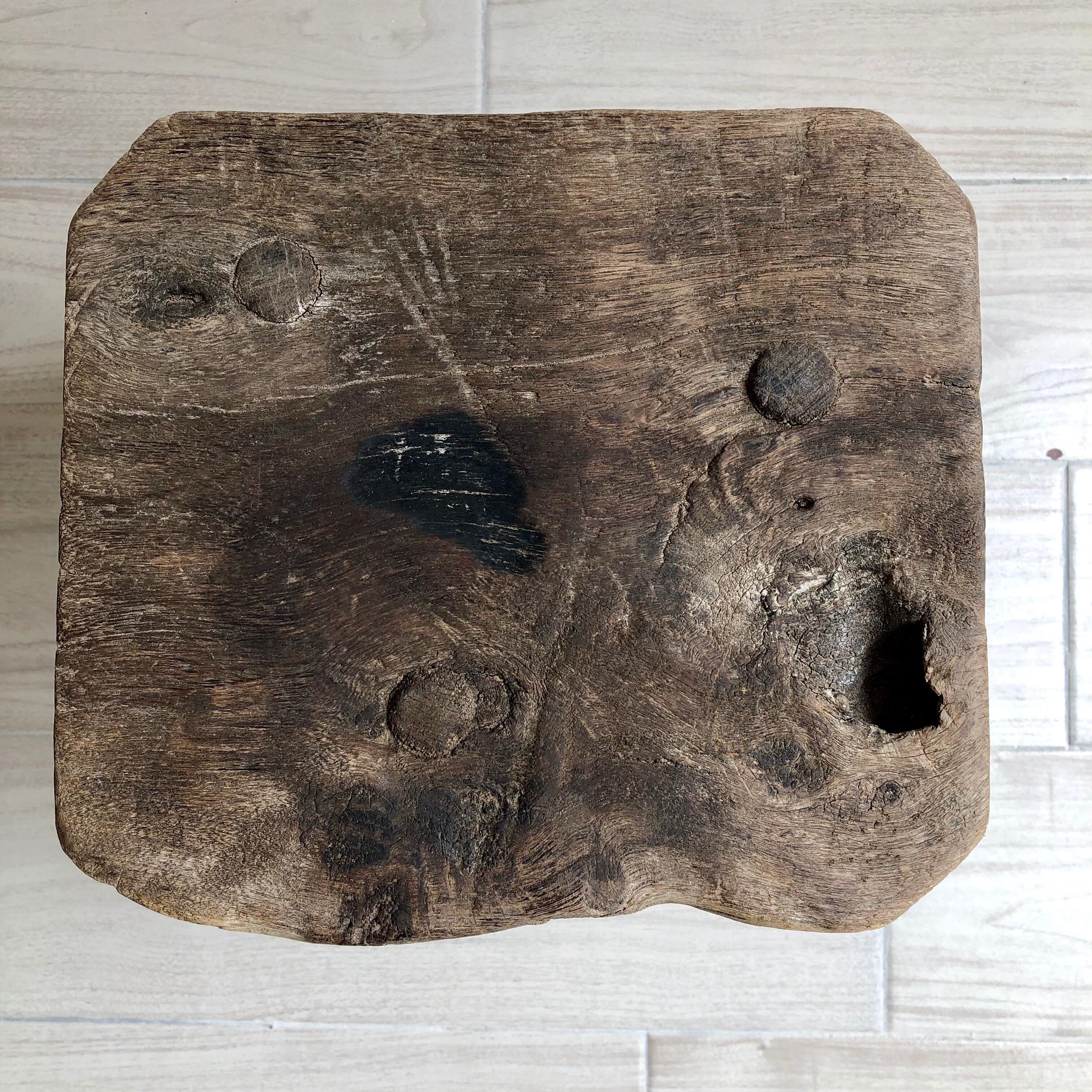 Late 20th Century Primitive Three-Legged Stool From Mexico