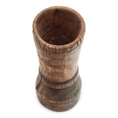 Primitive Tibetan Wood Mortar, c. 1850