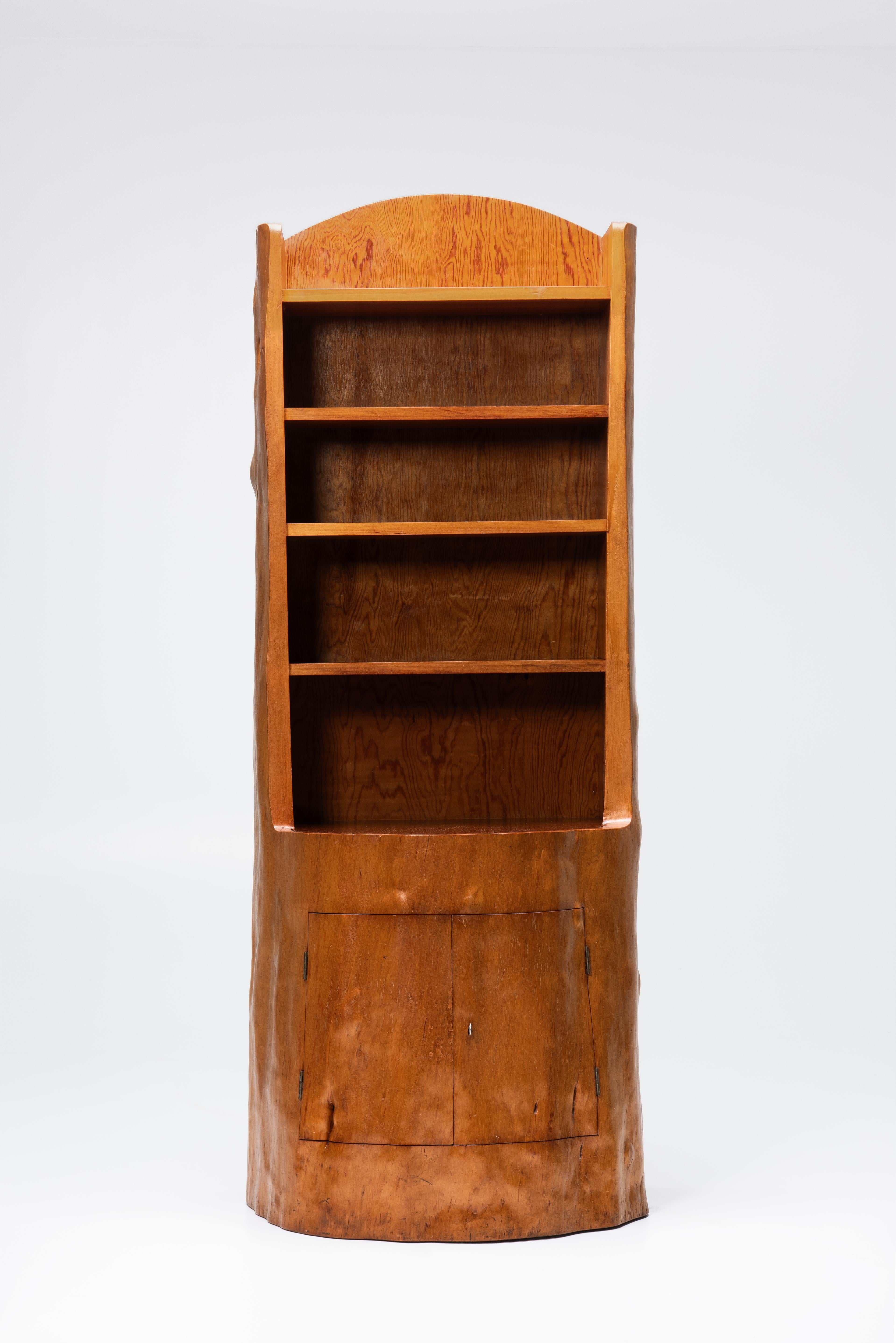 Brutalist Primitive Tree Trunk Cabinet / Bar