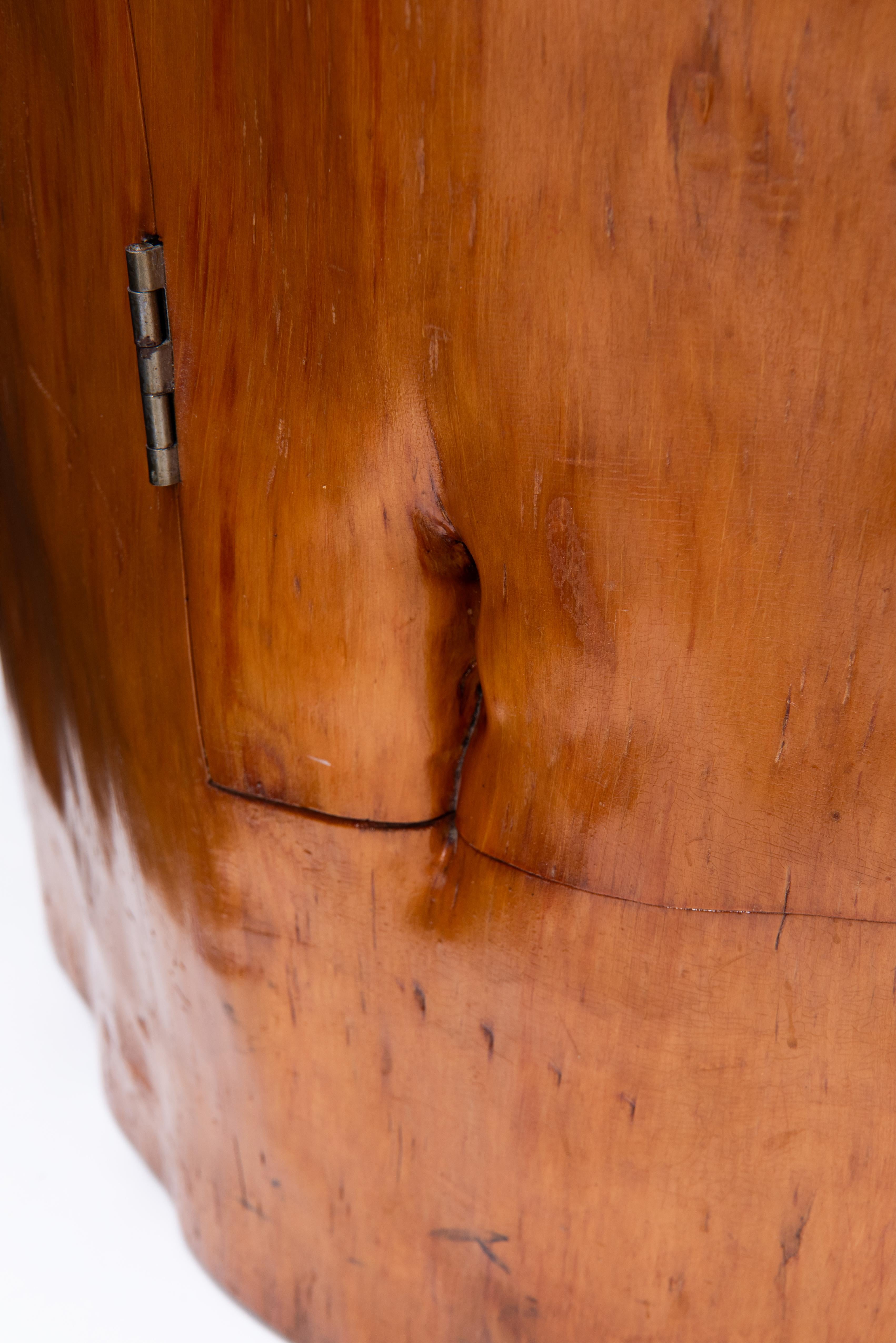 Pine Primitive Tree Trunk Cabinet / Bar